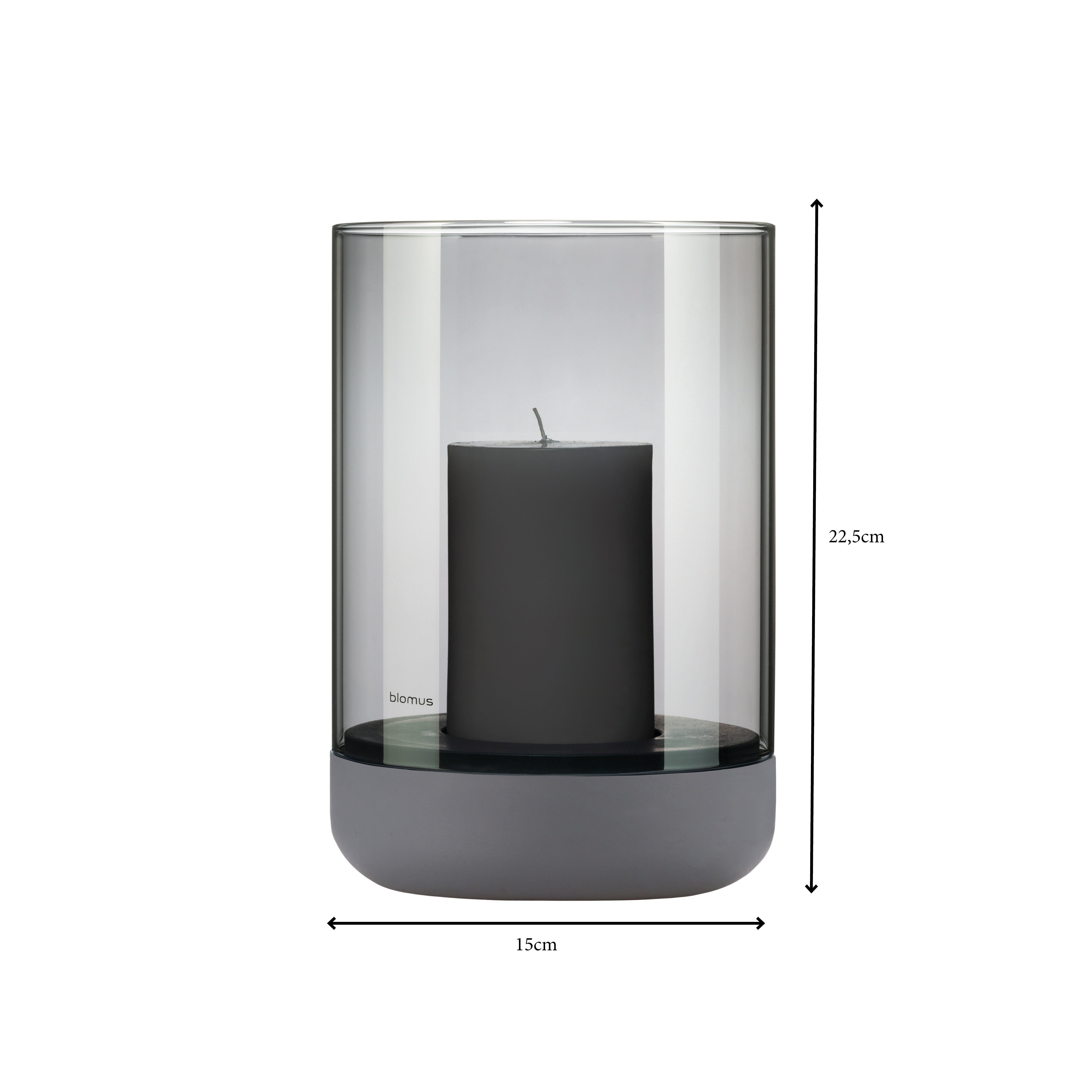 blomus Windlicht -CALMA- Glas Kerzenhalter, Stimmungslicht: modernes Deko-Design (1 St., SIZE L), Exklusive Betonoptik, Handgefertigt, Verschiedene Größen & Farben