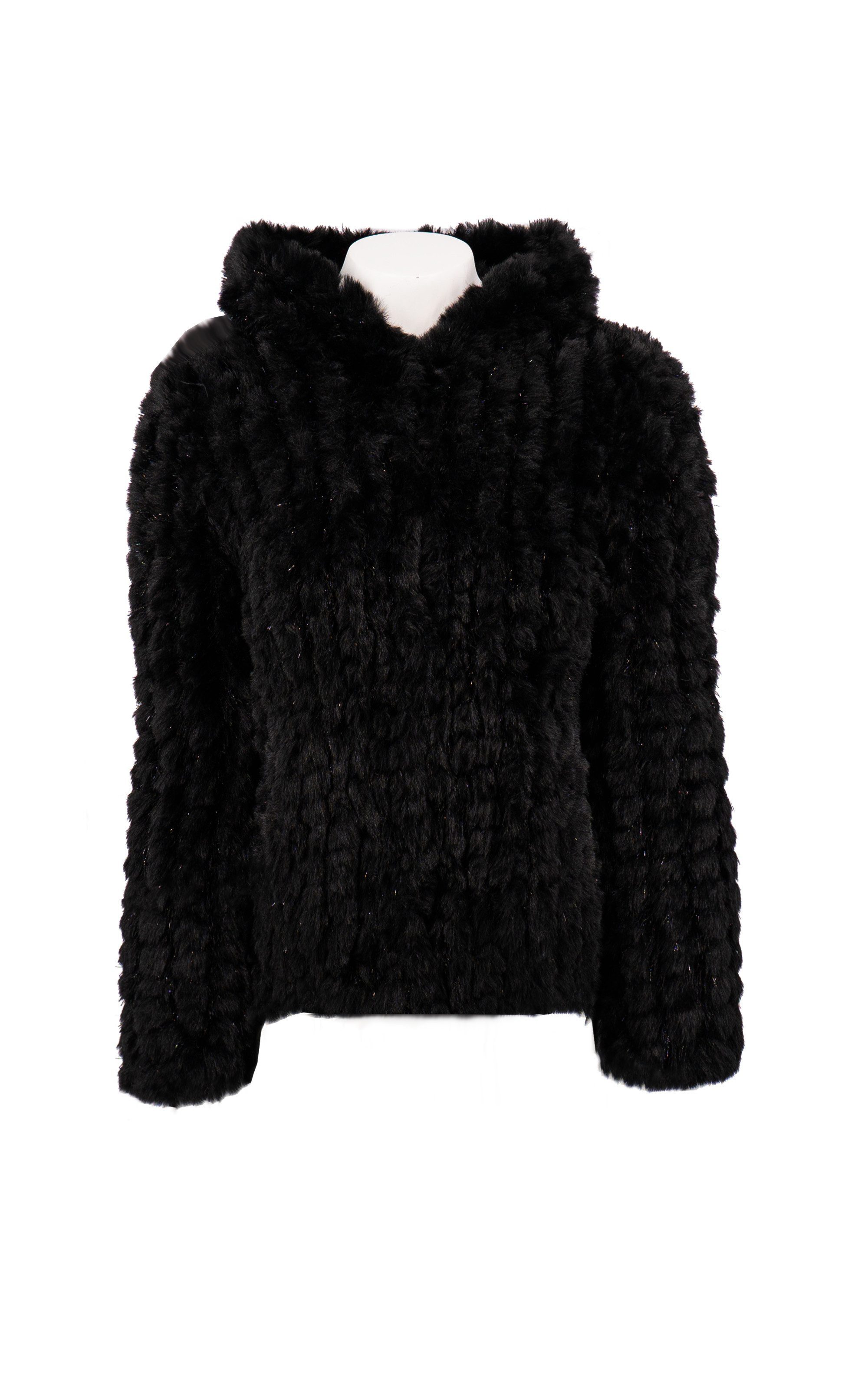 Passioni Fellimitatjacke Strukturierte Webpelz Jacke mit Lurexgarn mit Hake günstig online kaufen