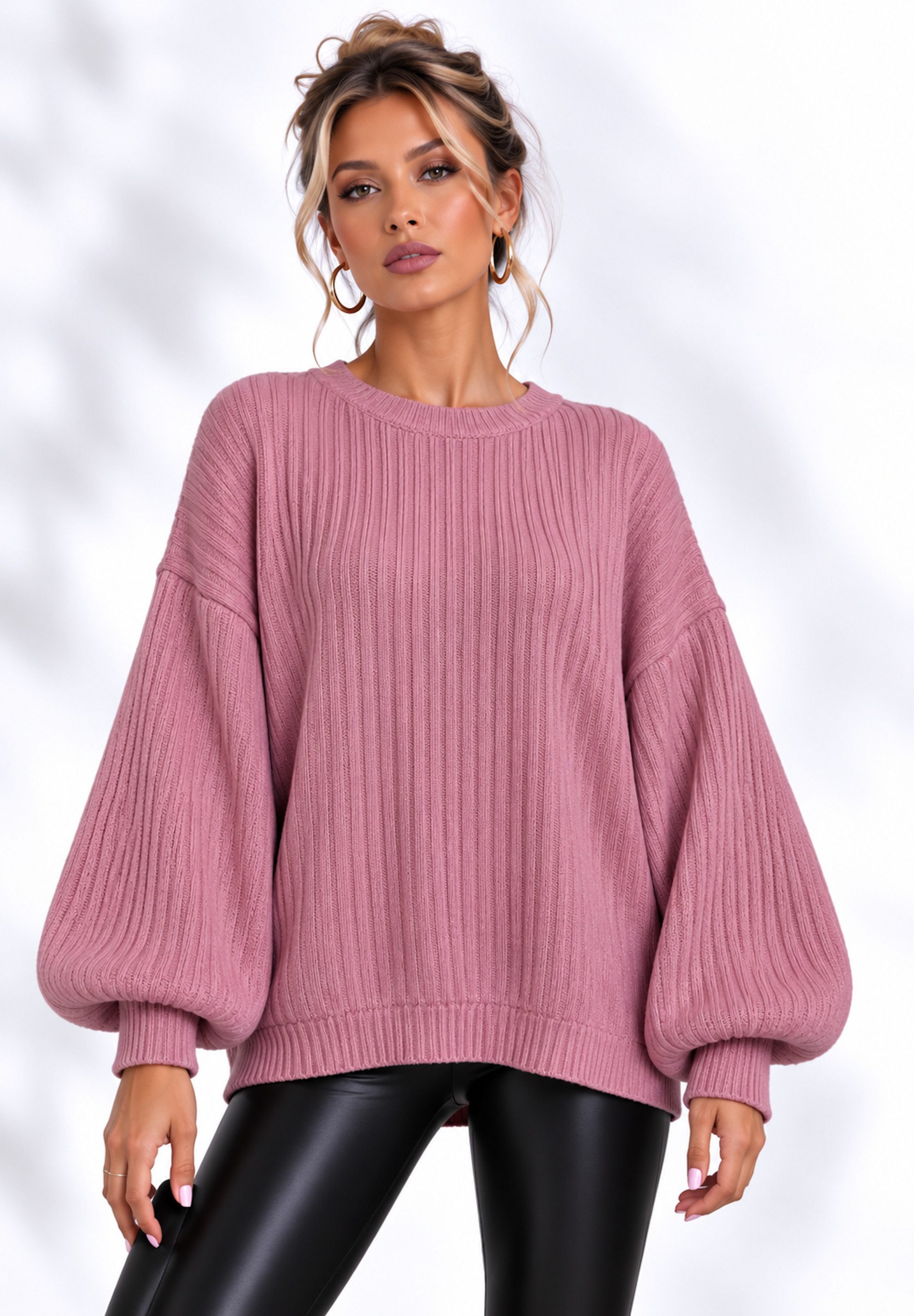Worldclassca Strickpullover WORLDCLASSCA Damen Oversize Strickpulllover Ballonärmel Pulli Neue Kollektion - Stilvolle und gemütliche …
