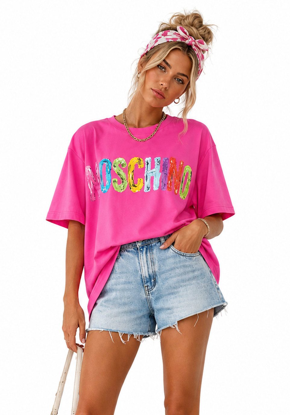 Moschino T-Shirt COUTURE 3D Logo Paint-Effect Shirt Oversize 3D-Logo mit handgemaltem Effekt