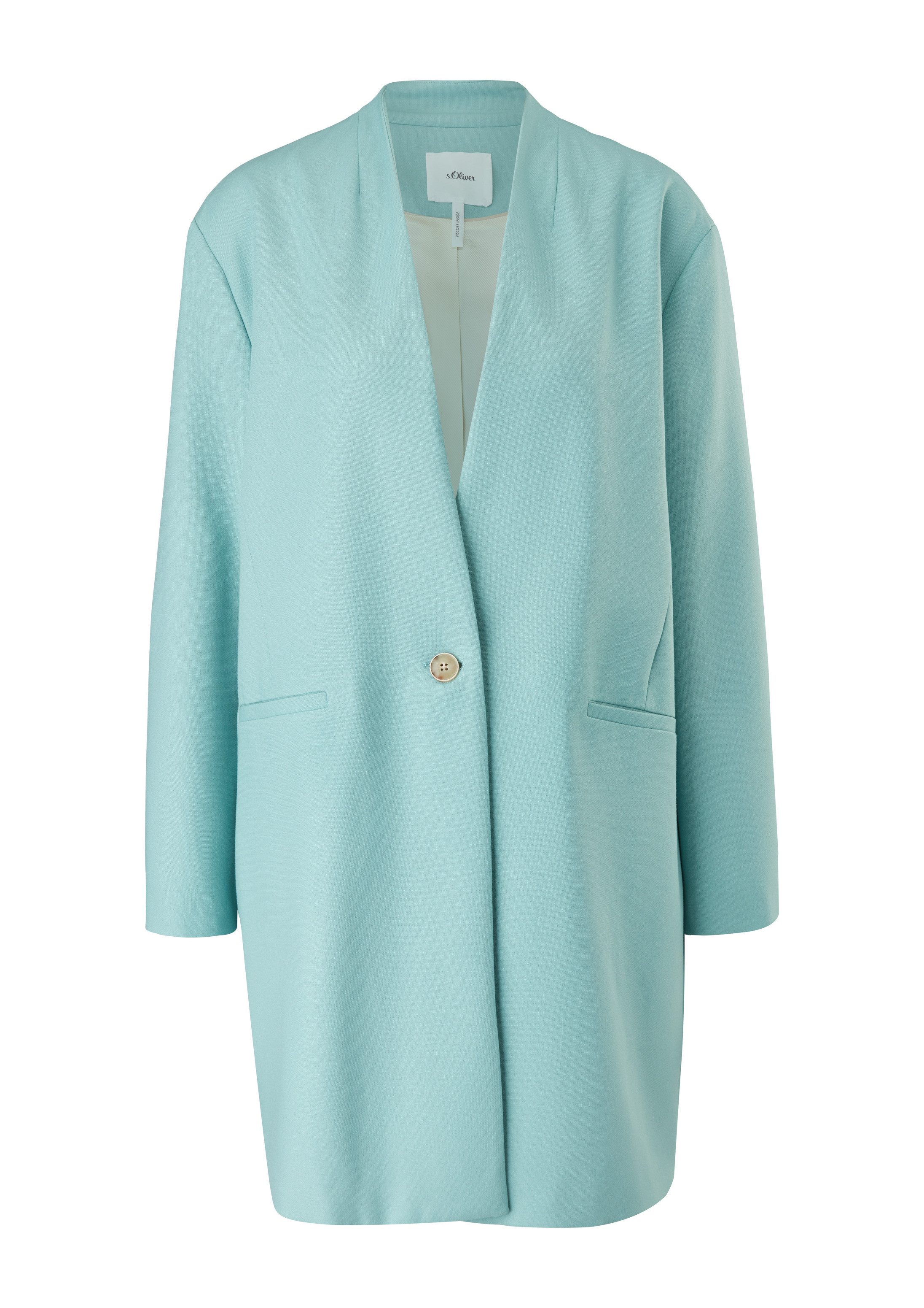 s.Oliver Jackenblazer Indoor-Gehrock Longblazer aus Viskosemix