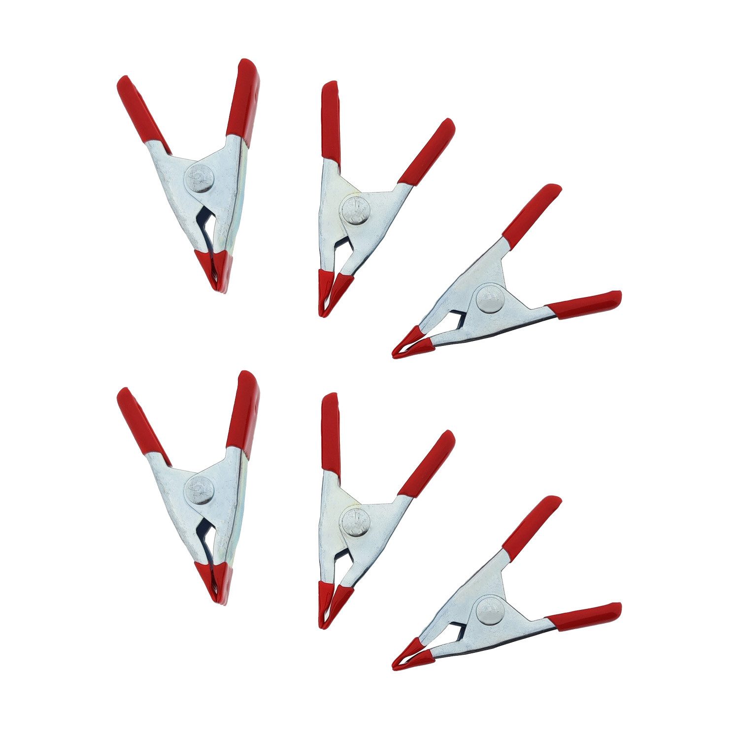 varivendo Klemmzwinge 2 x 3 Stück Mini-Klemmzwingen, (Stück, 6 St., Mini-Klemmzwinge), Klemmzwingen Federklemmen Leimzwingen Spannzwingen Mini Zwinge