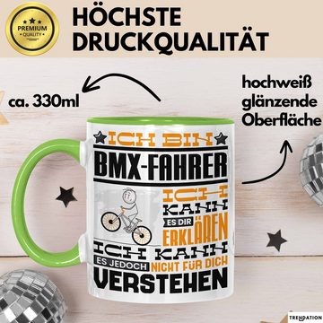 Trendation Tasse BMX-Fahrer Geschenk Kaffee-Tasse Geschenkidee für BMX-Fahrer Ich Bin B