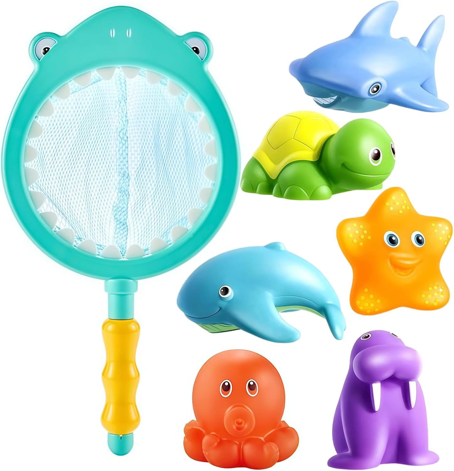 FELIXLEO Badespielzeug 7 Stück Badewannenspielzeug ohne Loch Wasserspielzeug Baby Bad (1-tlg)