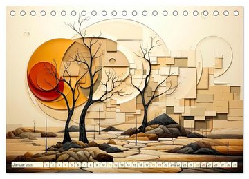 CALVENDO Wandkalender Baum Kunst (Tischkalender 2025 DIN A5 quer), CALVENDO Monatskalender