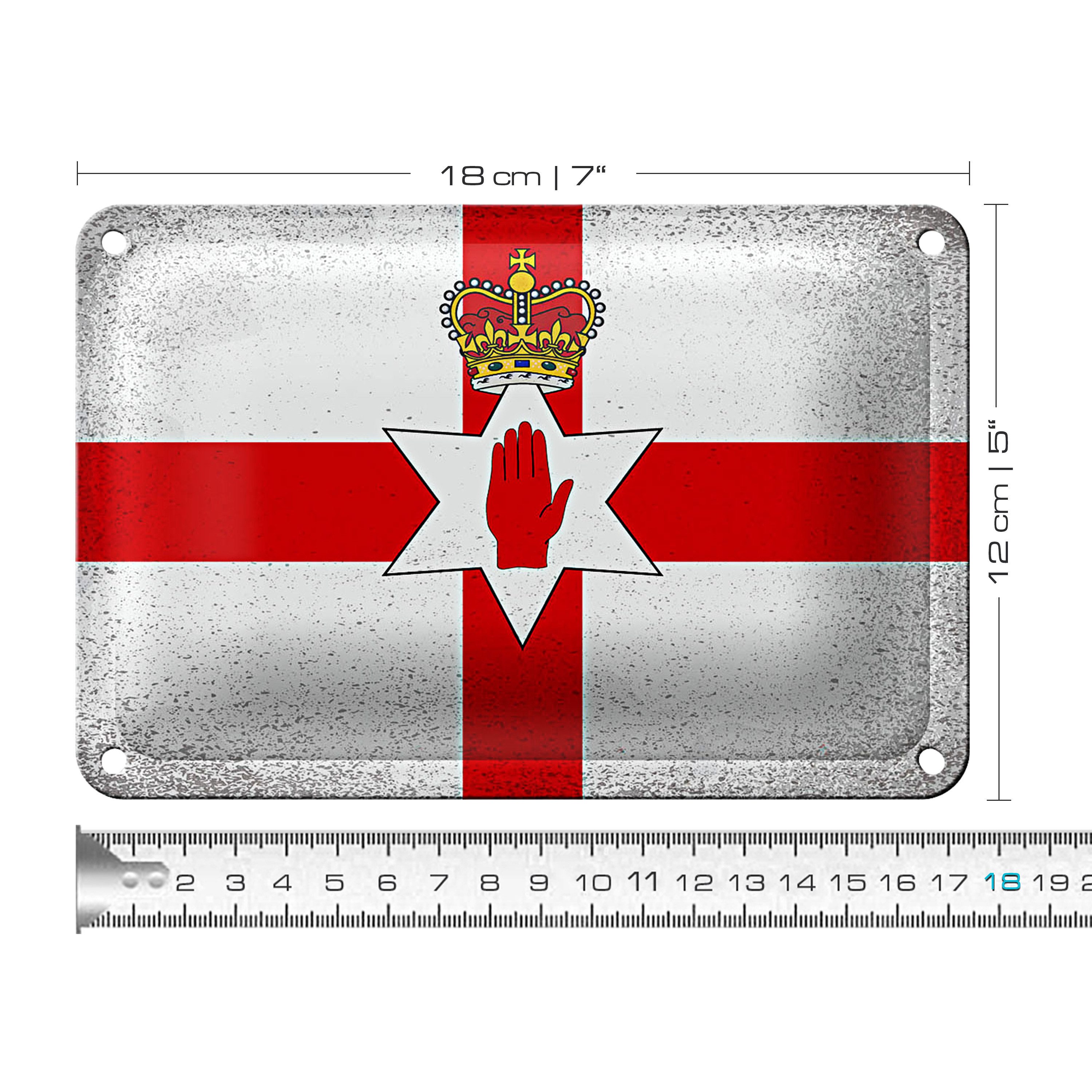Roomando Metallschild Flagge Nordirland 18x12cm Flag Vintage