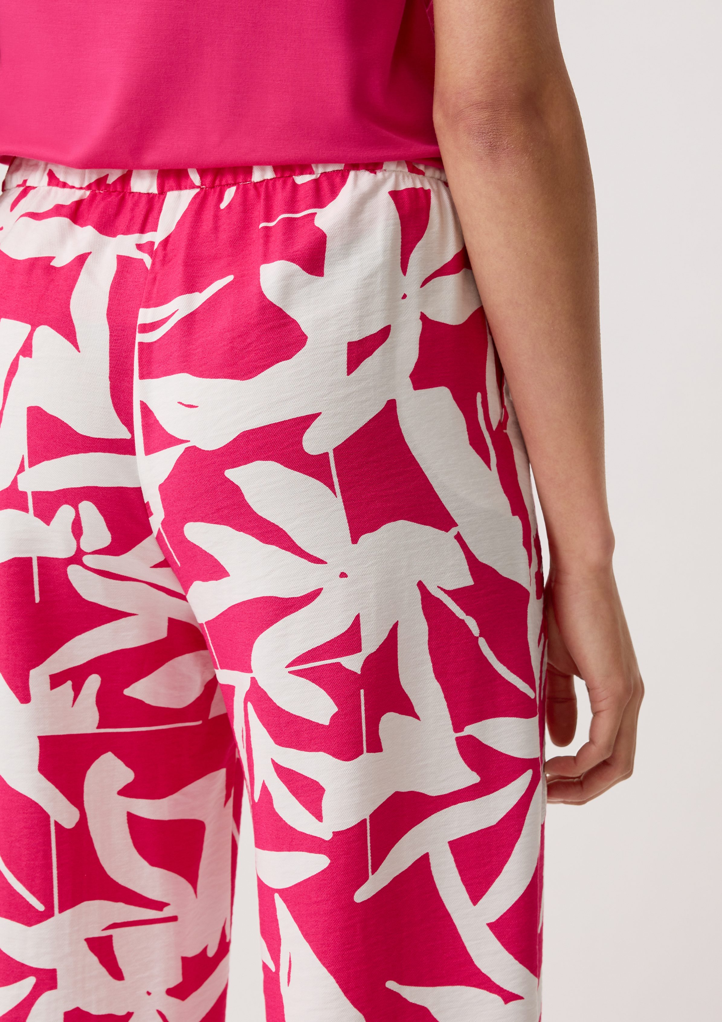 Stoffhose mit Hose Allover-Print Comma Loose: pink
