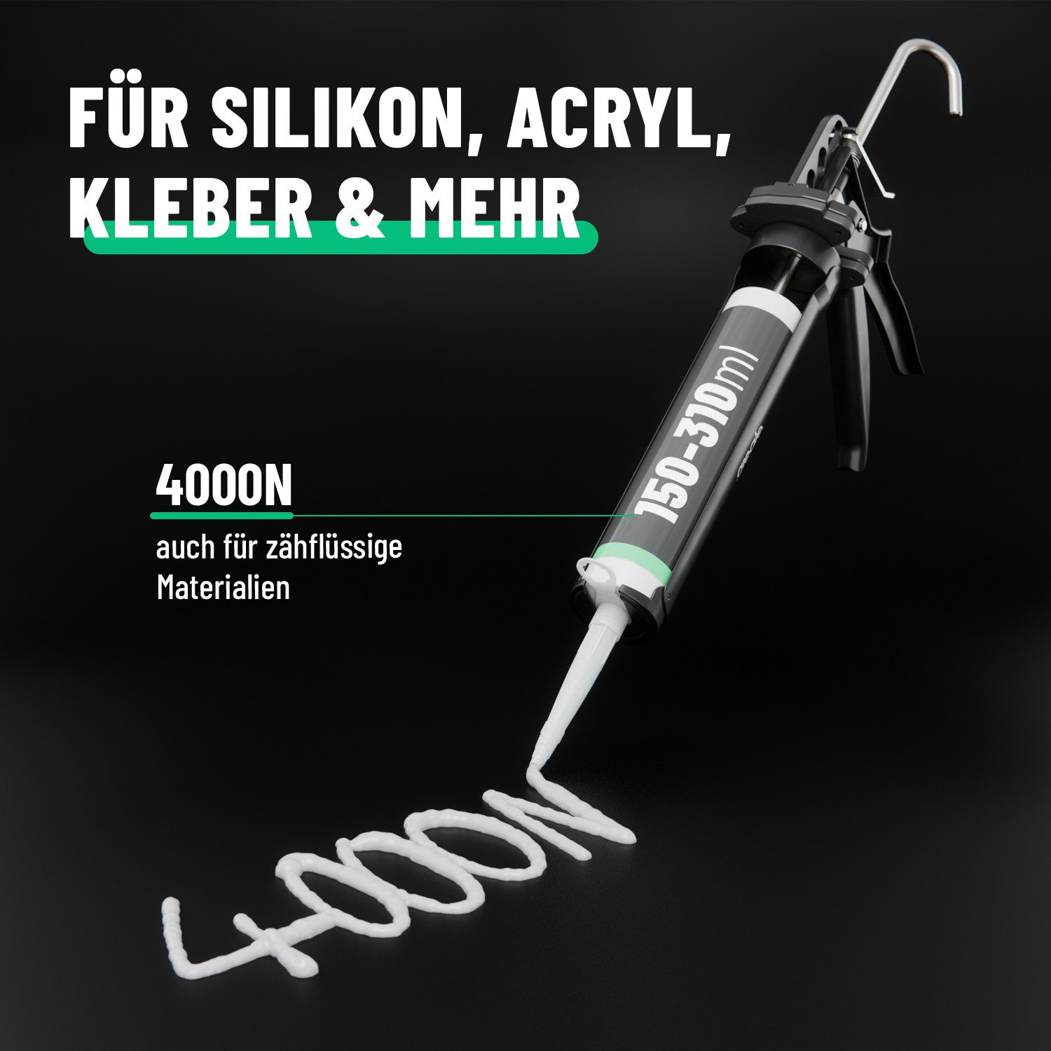 greate. Kartuschenpistole Kartuschenpresse mit Übersetzung 25:1 - Silikonspritze Silikonpistole, (1-tlg)