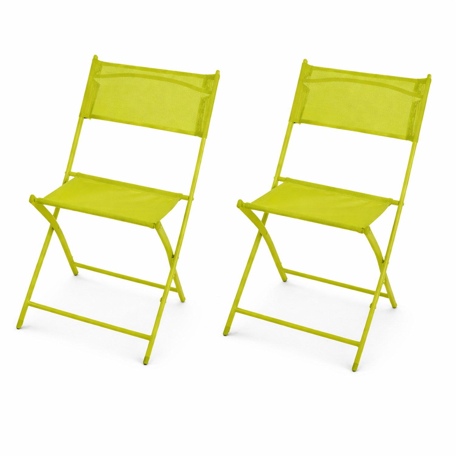 Mojawo Armlehnstuhl 2er Klappstuhl Gartenstuhl Campingstuhl Klappbar klappbar Limegrün