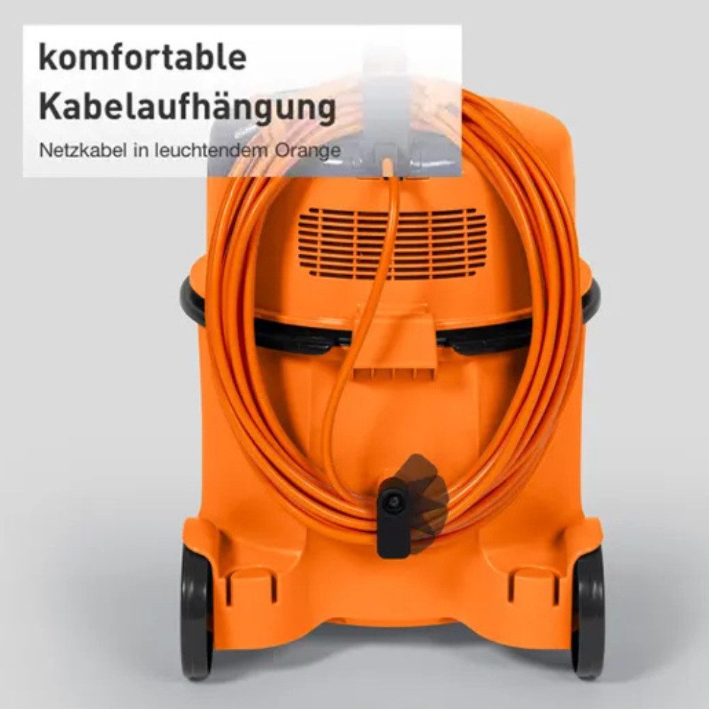 Hitachi Bodenstaubsauger CV-400 PRO OR, beutellos, 7,5L Tank, HEPA, 13m Radius, 880 W, beutellos, 13 m Aktionsradius, Möbel- und Kantenschutz, 7,5 Liter Staubtank