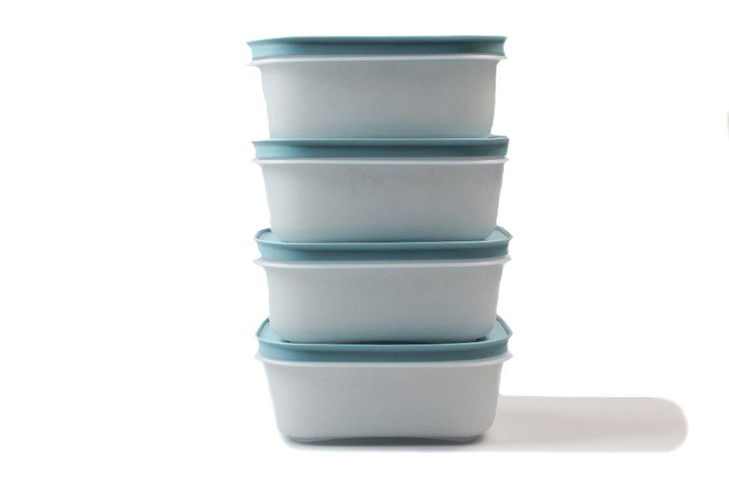 TUPPERWARE Frischhaltedose Gefrier-Behälter 450ml pastellblau-weiß (4) Eis