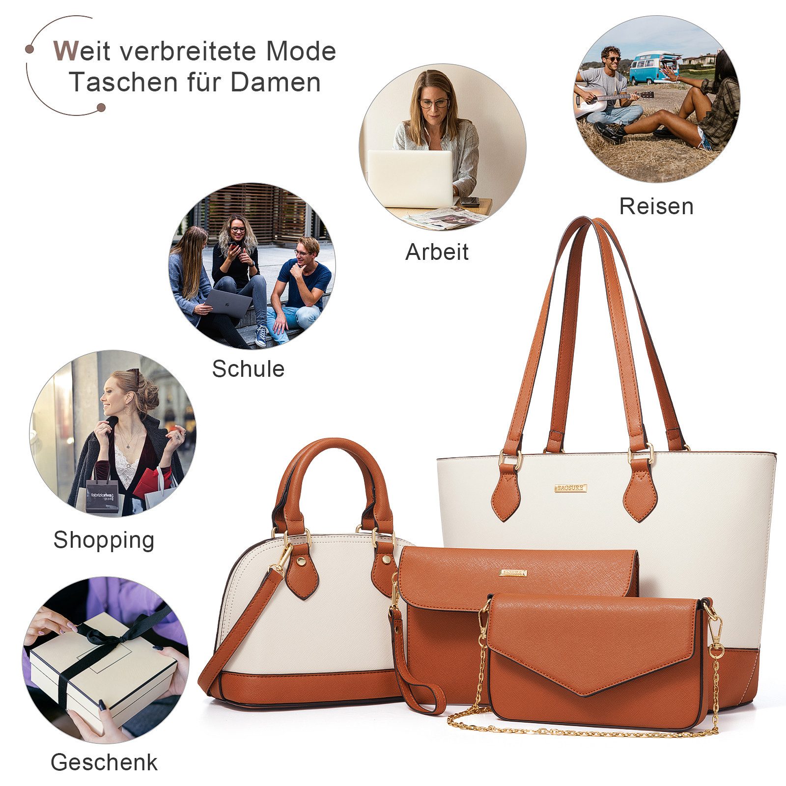 OKWISH Henkeltasche Umhängetasche Handtasche Tragetasche Aktentasche günstig online kaufen