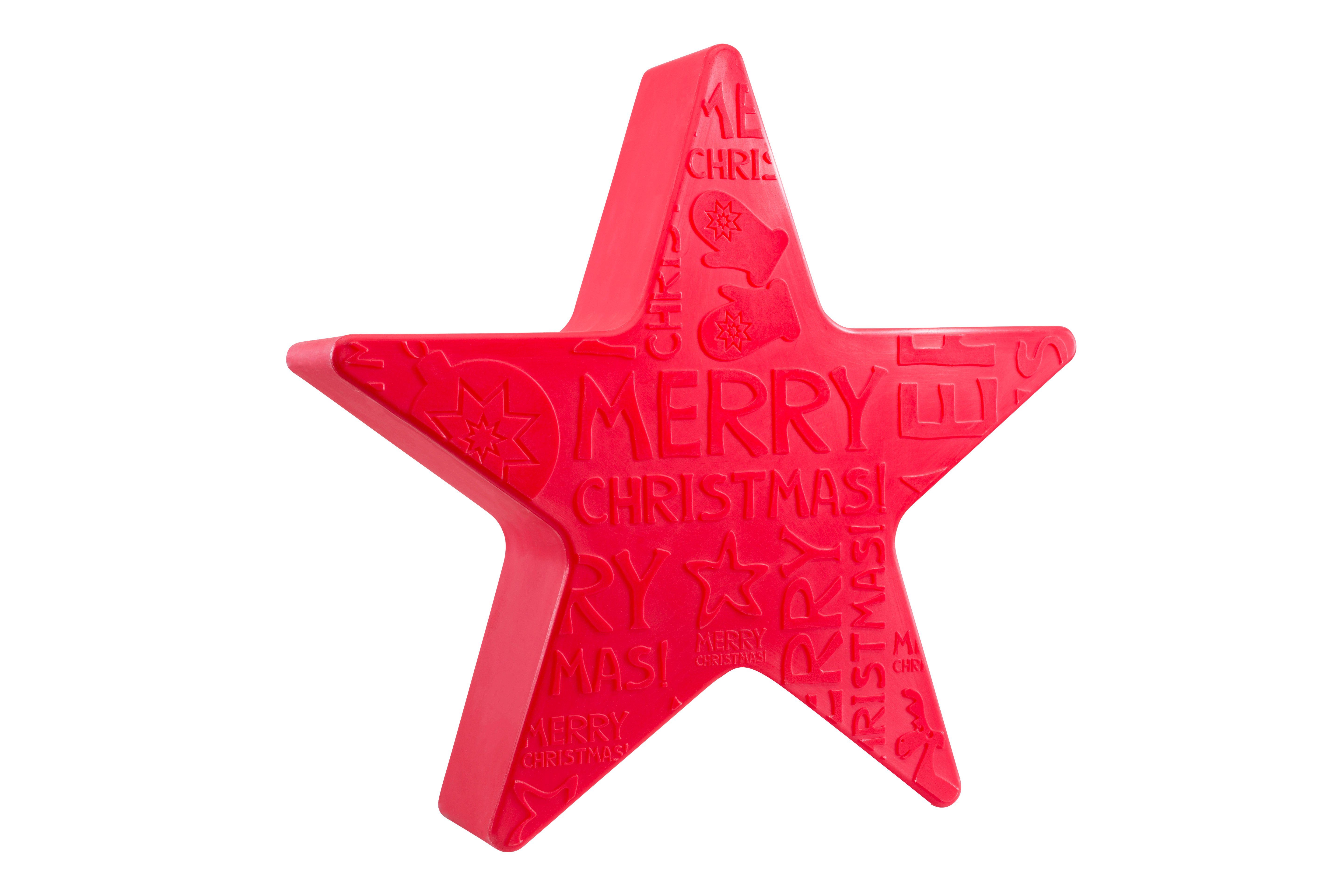 8 seasons design LED Stern Shining Star "Merry Christmas", LED WW, LED wechselbar, Warmweiß, 60 cm rot für In- und Outdoor