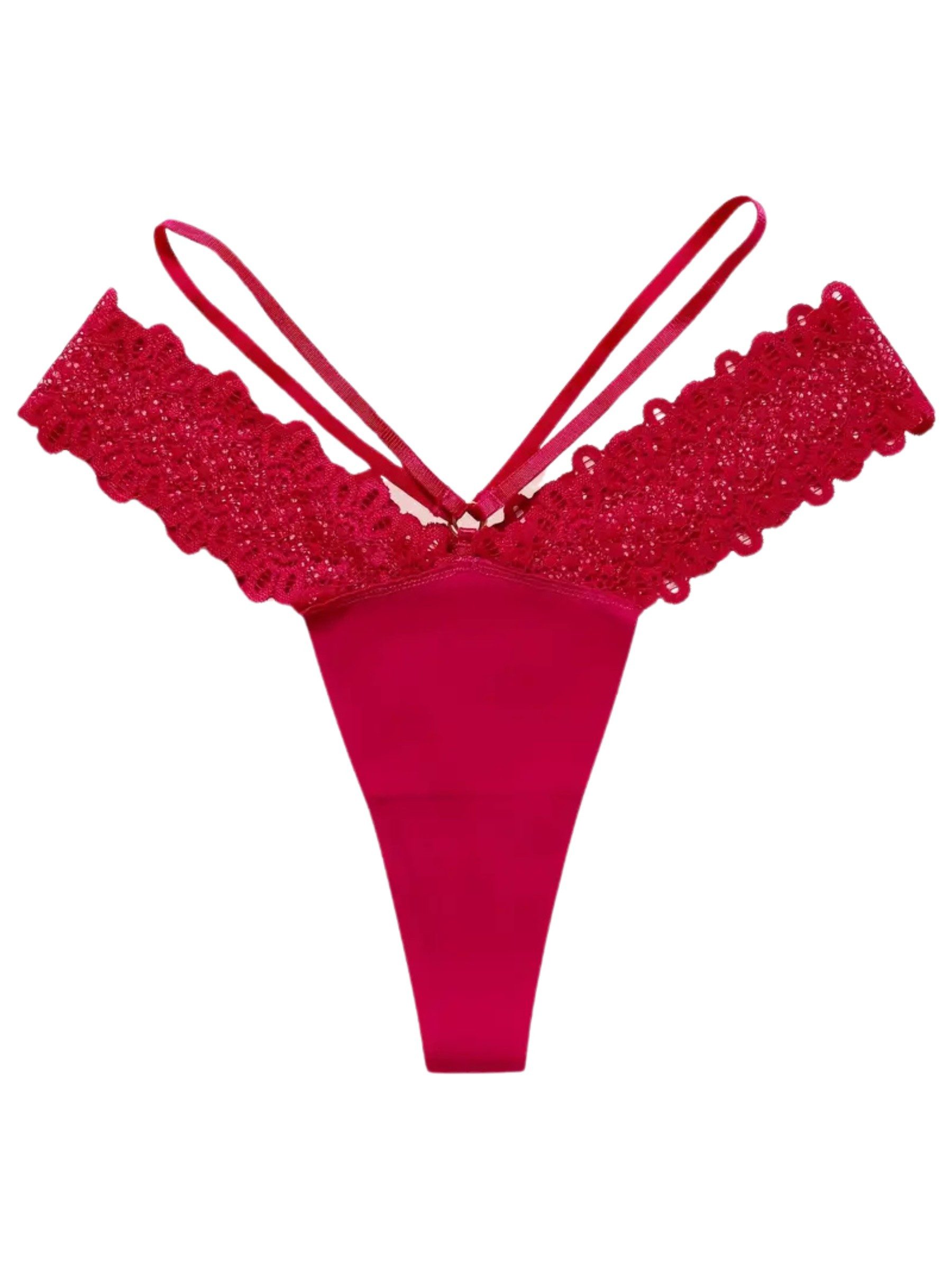 Elegant Love String Sexy Damenunterwäsche – Edler Dessous-Tanga aus feiner Spitze Sinnliche Unterhosen – Femininer Panty Slip mit schmalen Seitenbändern