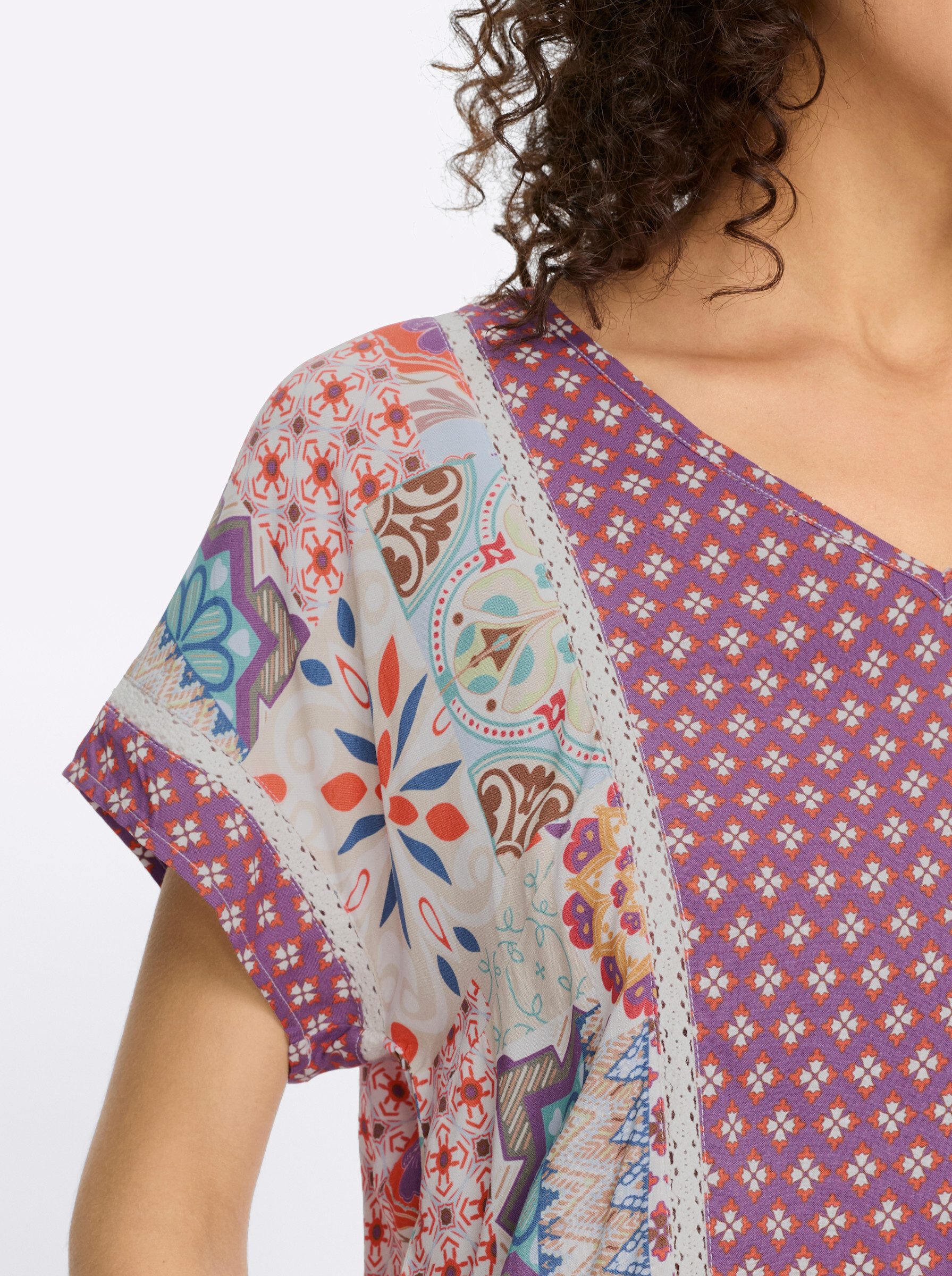 heine Klassische Bluse Druckbluse Kurzarm