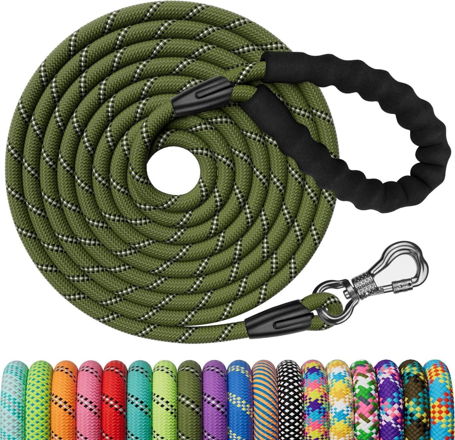 Hunde-Halsband Schleppleine 10M Hundeleine Starkes Nylon Trainingsleine Schwarz