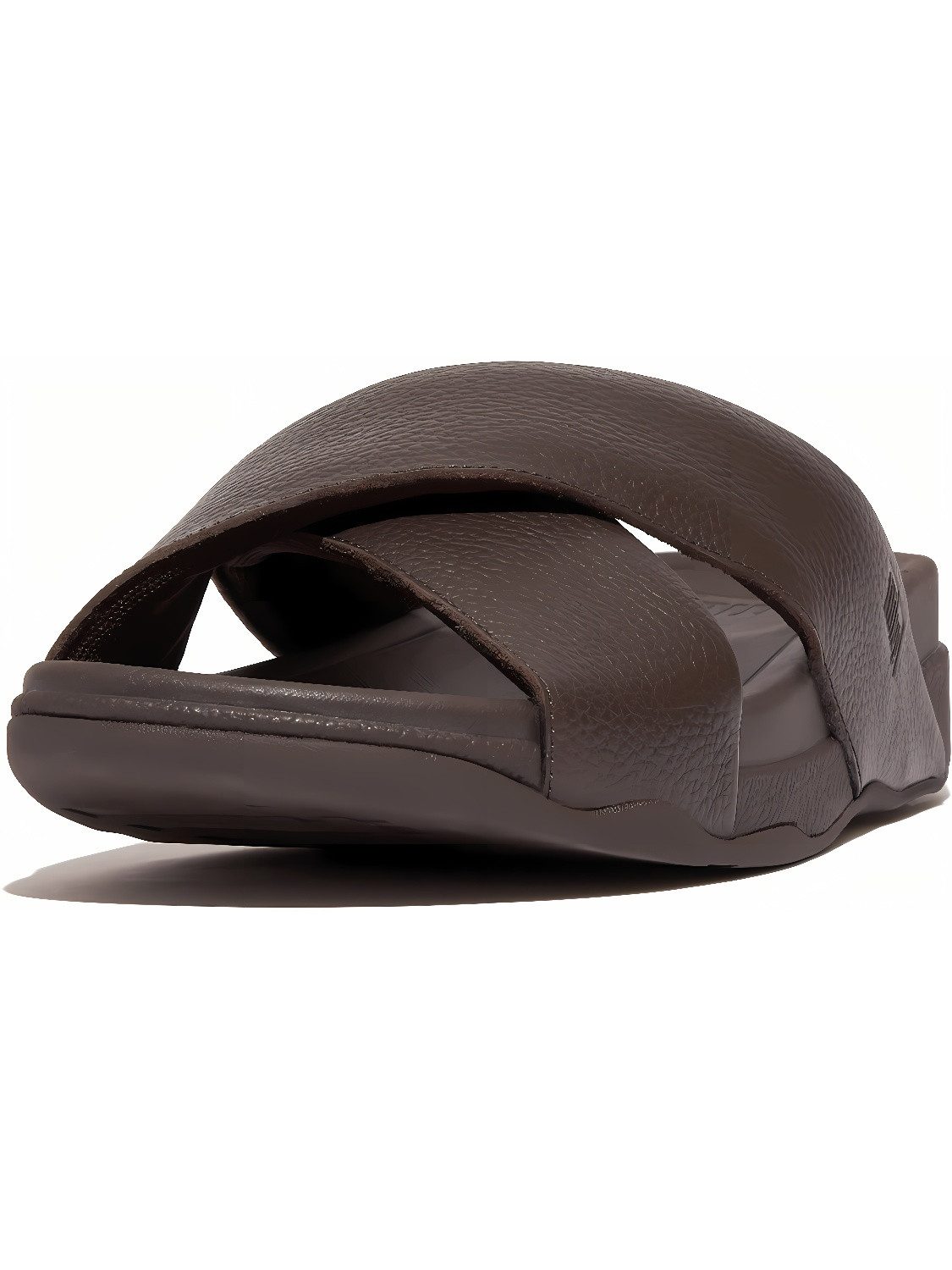 Surfer Mens Tumbled-Leather Cross Slides Sandale