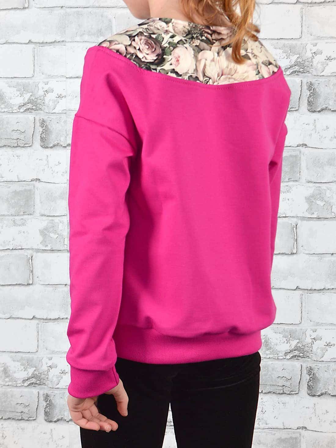 KMISSO Sweatshirt Mädchen Pullover (1-tlg) Motiv Pink mit