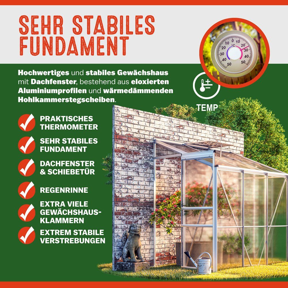Gardebruk Gewächshaus, Beistell Aluminium 3,8m³ mit günstig online kaufen