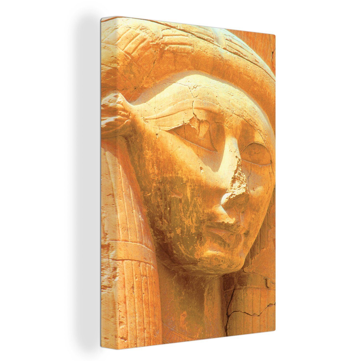 OneMillionCanvasses® Leinwandbild Eine Statue der Hathor im Hatschepsut-Tempel, (1 St), Leinwandbild fertig bespannt inkl. Zackenaufhänger, Gemälde, 20x30 cm