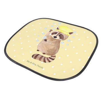 Sonnenschutz Waschbär - Gelb Pastell - Geschenk, Gute Laune, lustige Sprüche, Tier, Mr. & Mrs. Panda, Seidenmatt, Einzigartige Motive