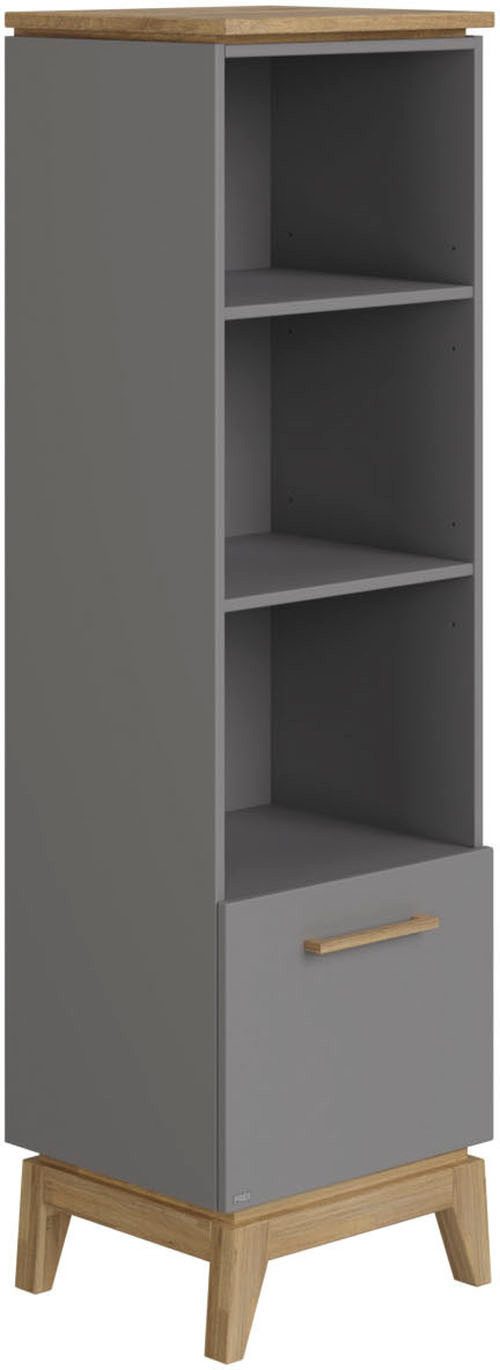 PAIDI Standregal STIENE in Beige oder Grau, 3 offene Fächer, 1 Schublade mit Soft-Close, modernes und langlebiges Regal mit Massivholz, Highboard