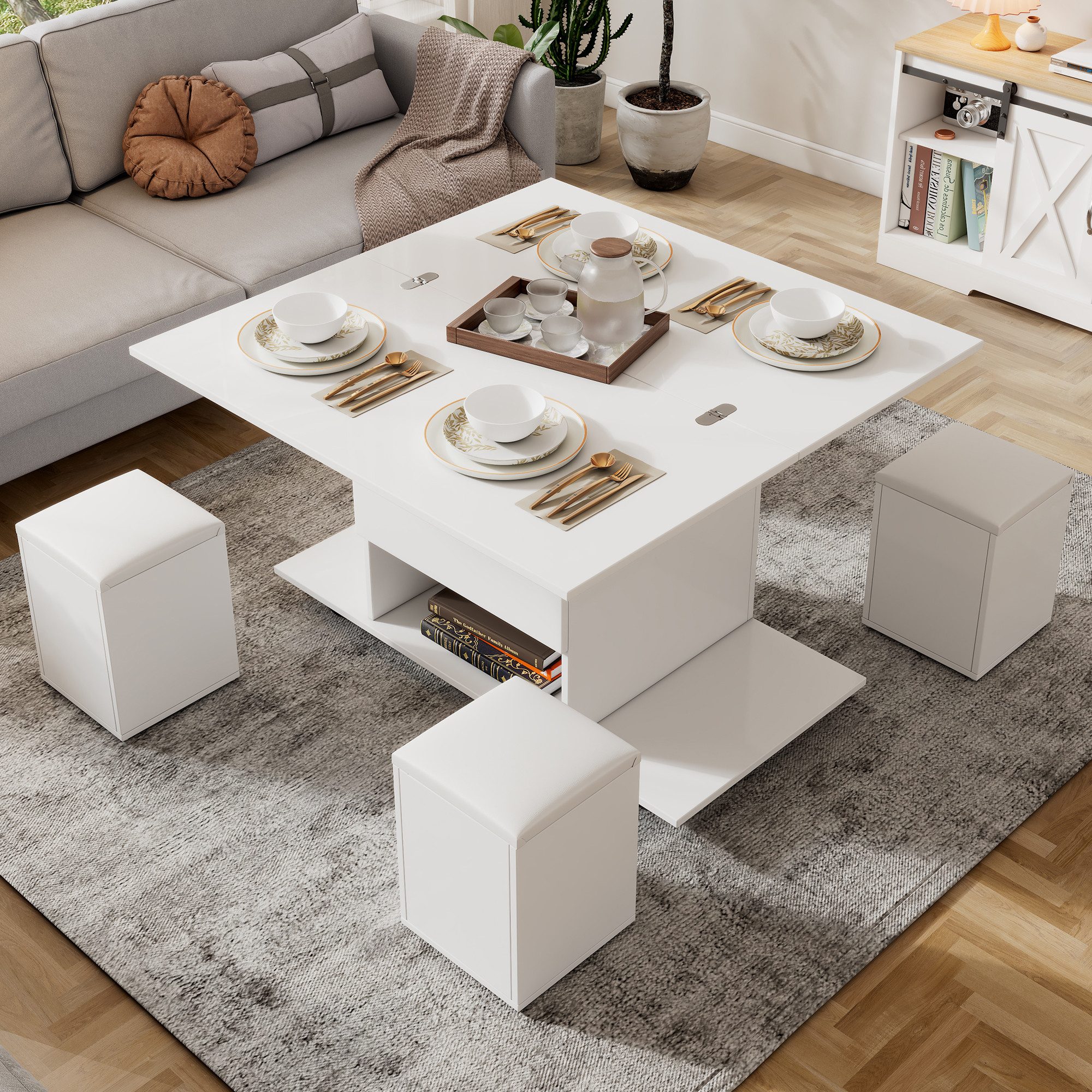 MODFU Couchtisch Anhebbarer Multifunktionstisch (Satztisch, Wohnzimmertisch günstig online kaufen