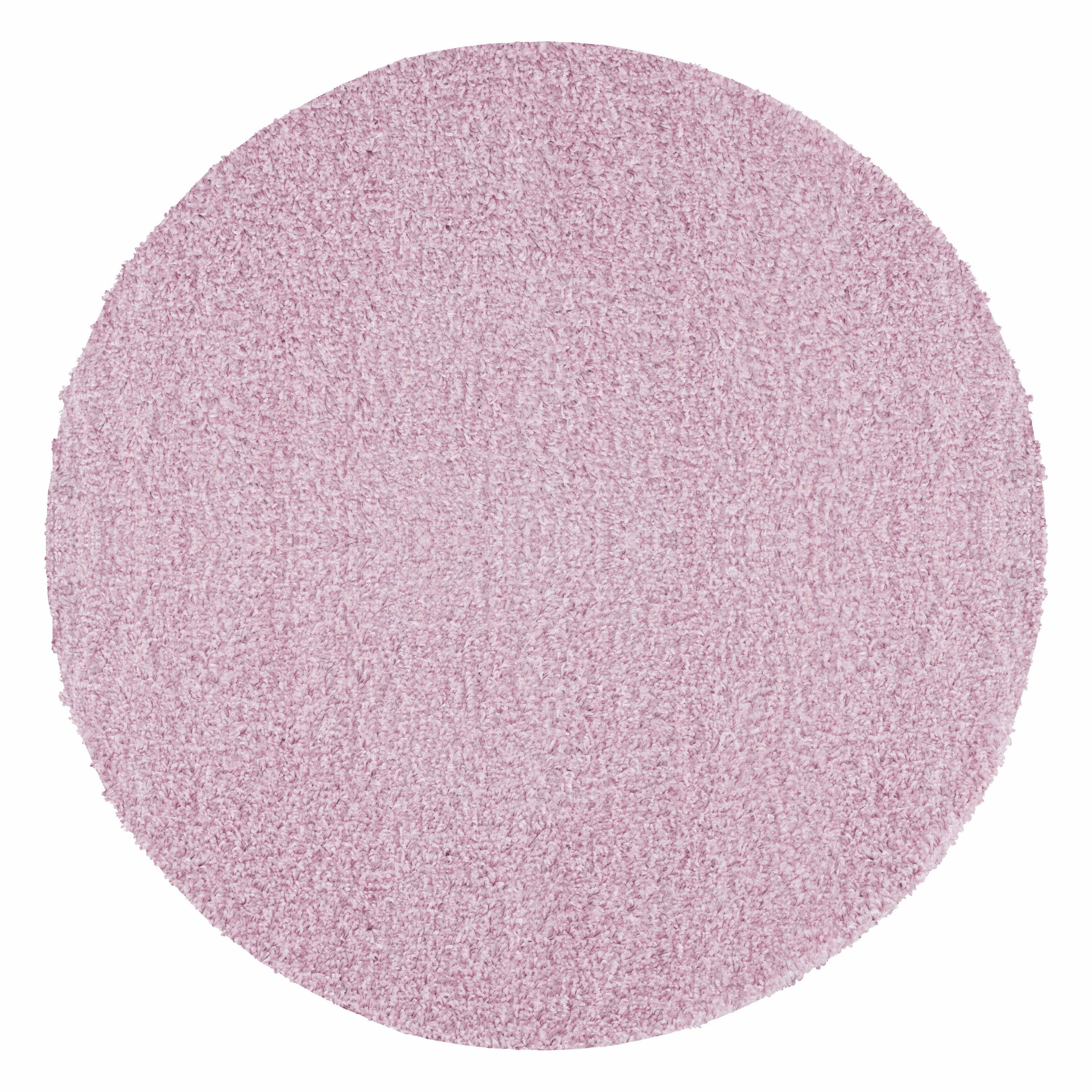 Teppich Pink Rund, Einfarbig, - Unicolor mm, Teppium, Teppich Wohnzimmer 30 Höhe: