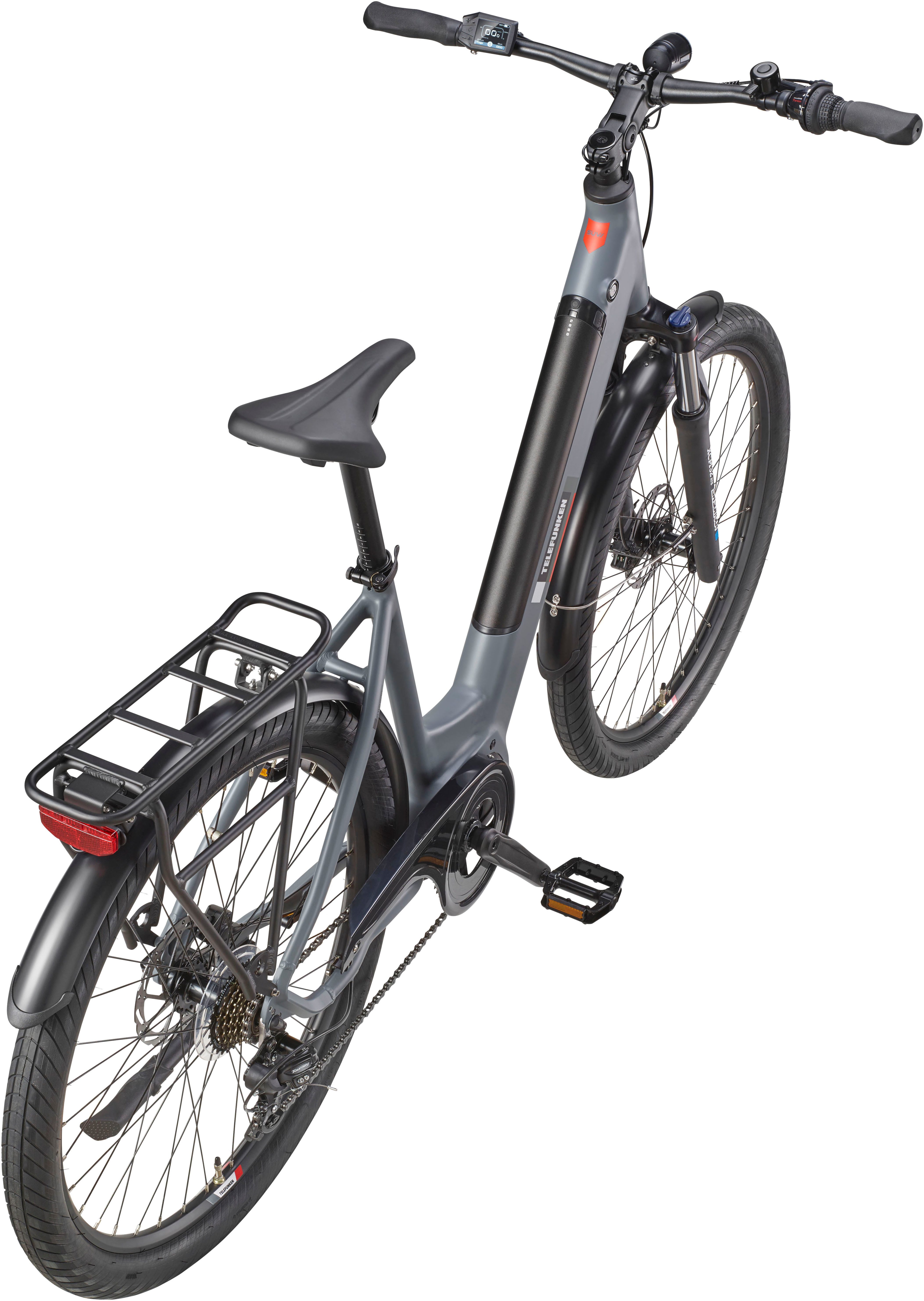 Telefunken E-Bike Cityrad SUV500, 7 Gang Shimano, Kettenschaltung, Mittelmotor, 468 Wh, (27,5 Zoll, Straßenzulassung, Scheibenbremsen), Pedelec, Elektrofahrrad für Damen u. Herren