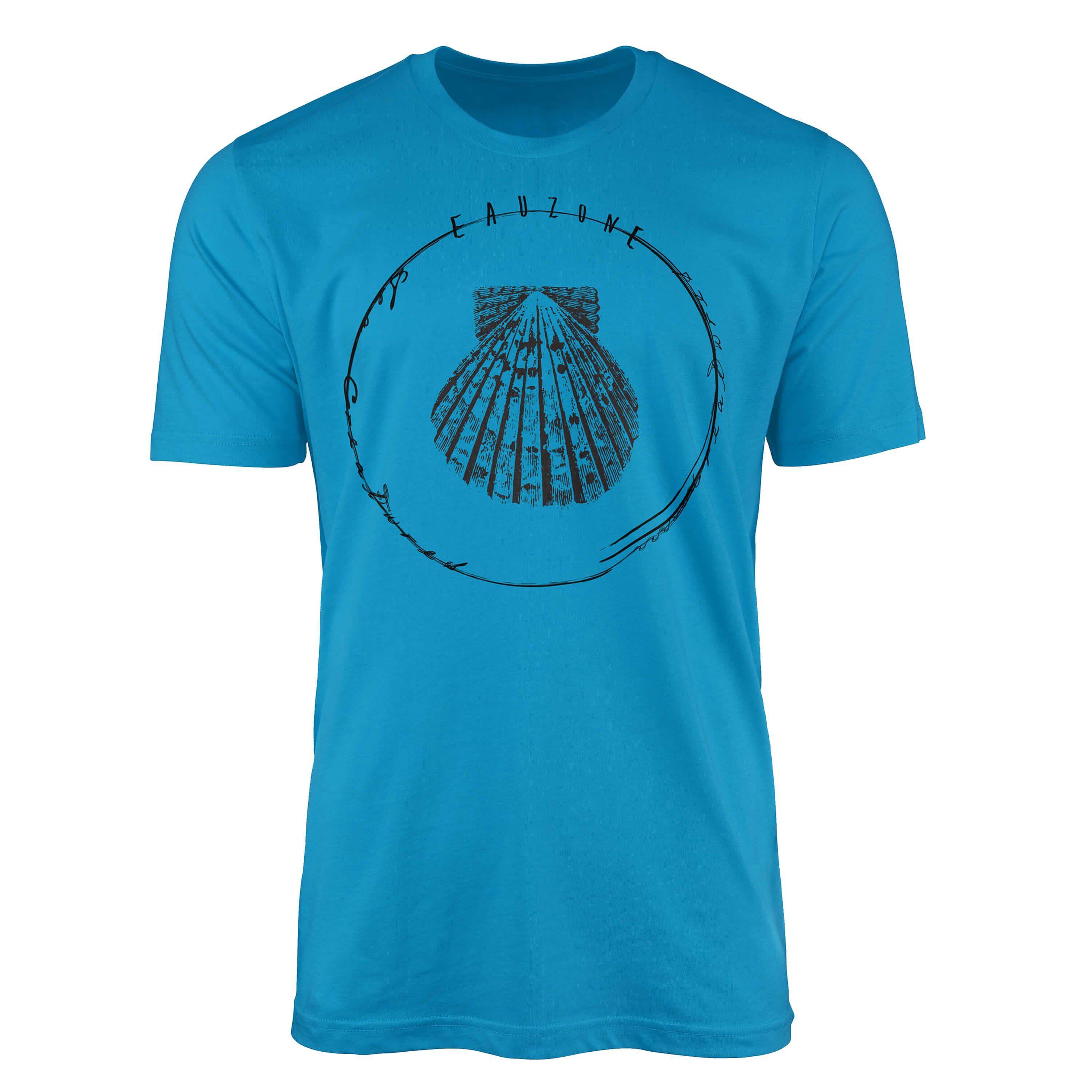Struktur T-Shirt feine / Serie: Sea Creatures, Sinus - Art 054 und sportlicher Fische T-Shirt Atoll Tiefsee Schnitt Sea