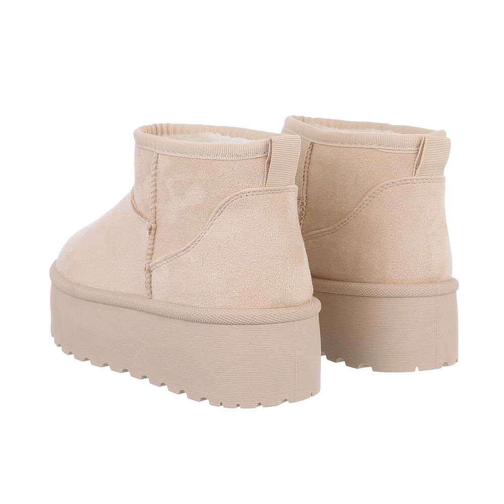 Ital-Design Damen Snowboots Freizeit Snowboots Plateaustiefeletten Snowboots (84338281) Flach Plateaustiefeletten in Beige