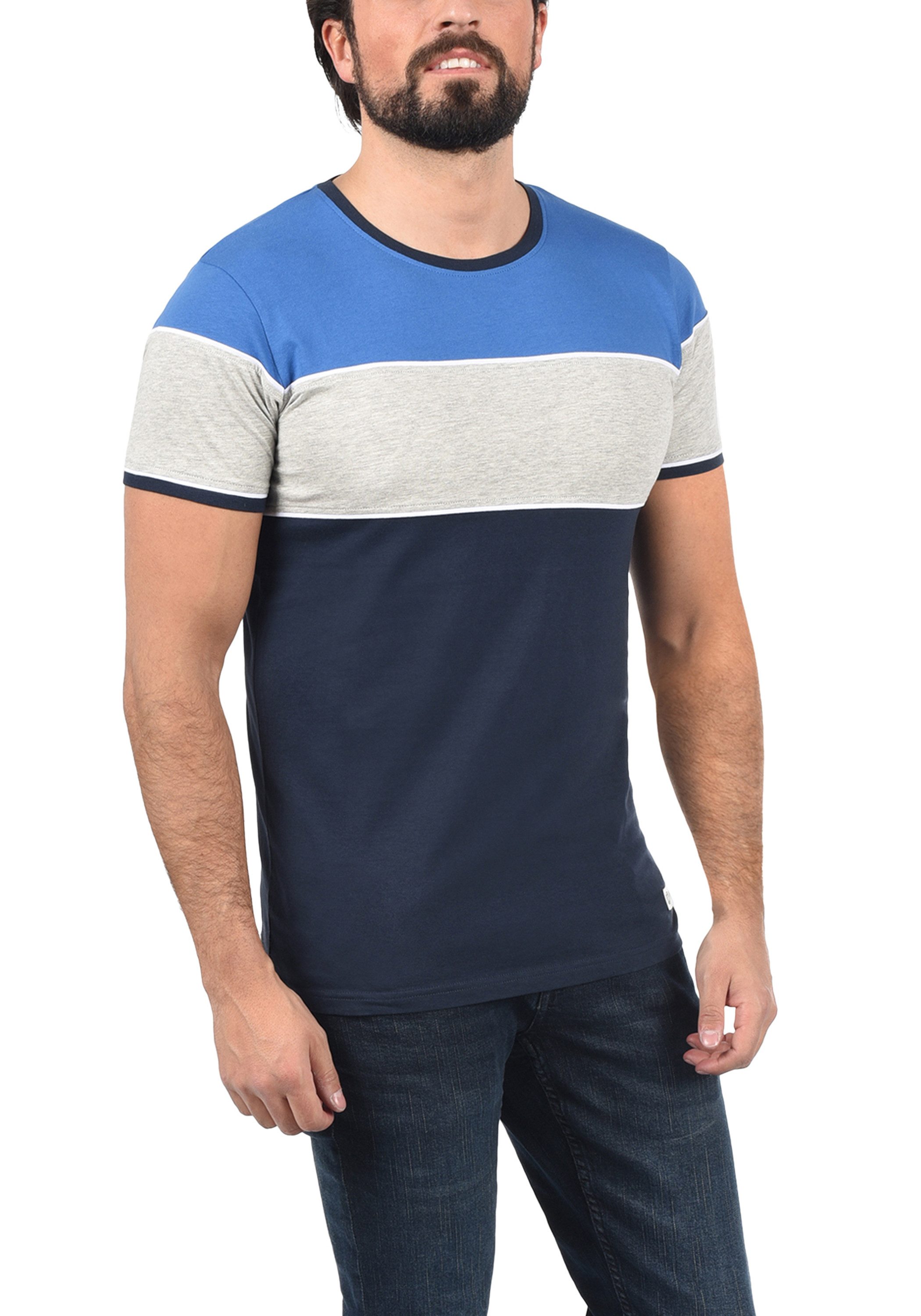 !Solid Rundhalsshirt SDCody T-Shirt in Colorblocking-Optik