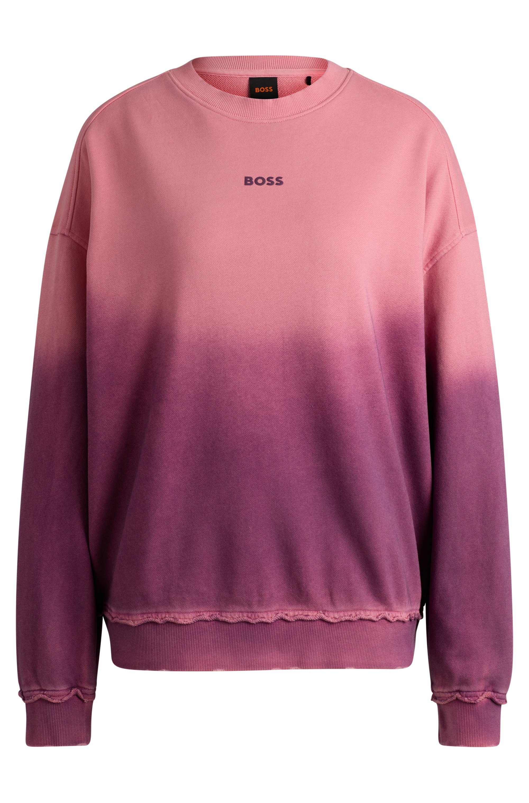 BOSS ORANGE Sweatshirt C_Elaslogan_degradee im modischem Farbverlauf mehr