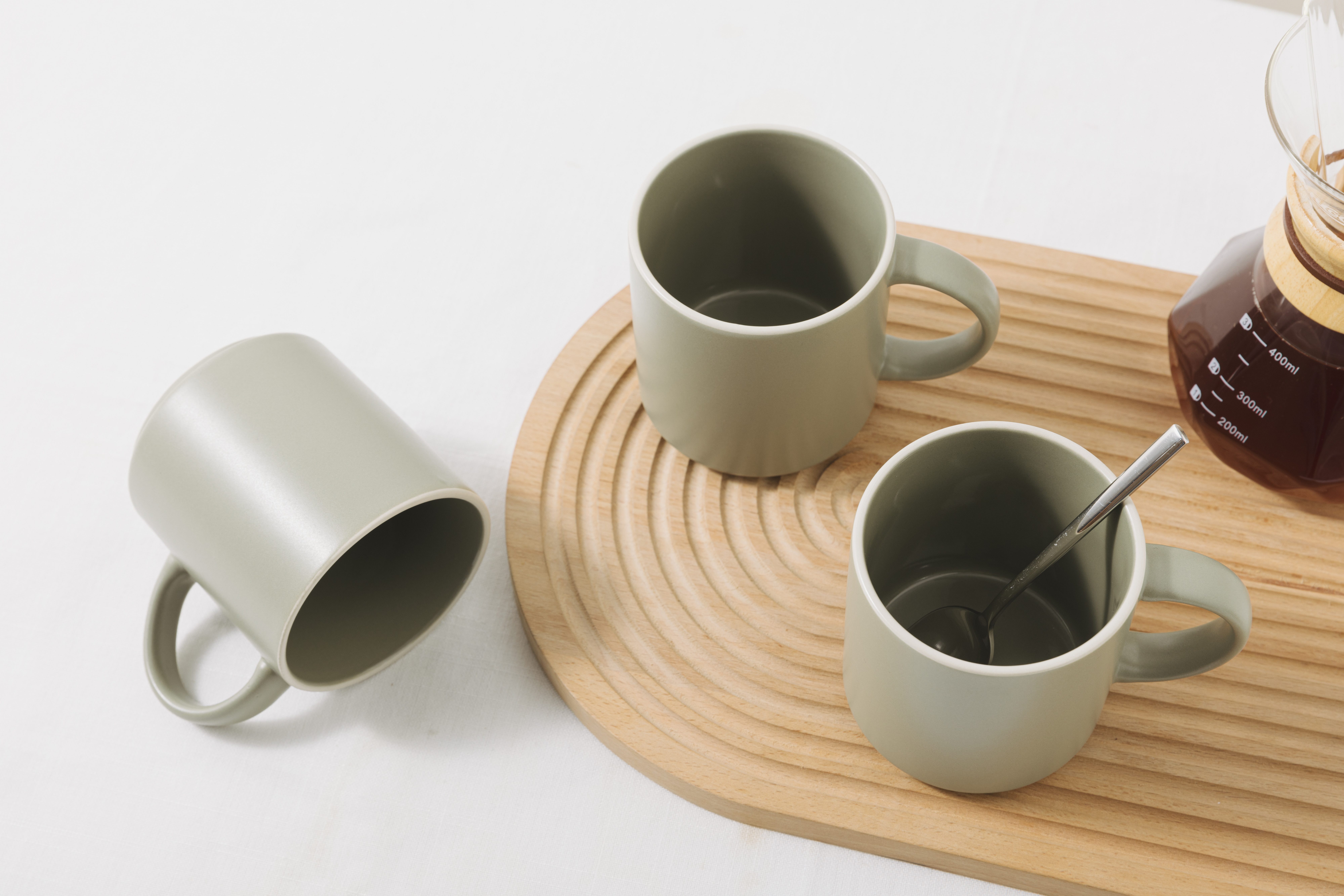 OTTO home Becher Kaffeebecher Ylvii, 6er Set, 6-tlg., Steinzeug, spülmaschinenfest und mikrowellengeeignet, 350 ml