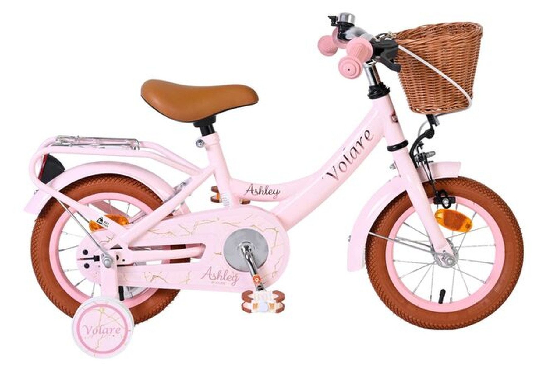 Kinderfahrrad Ashley Mädchen 12 Zoll in Rosa inkl. Stützräder und Zwei Handbremsen