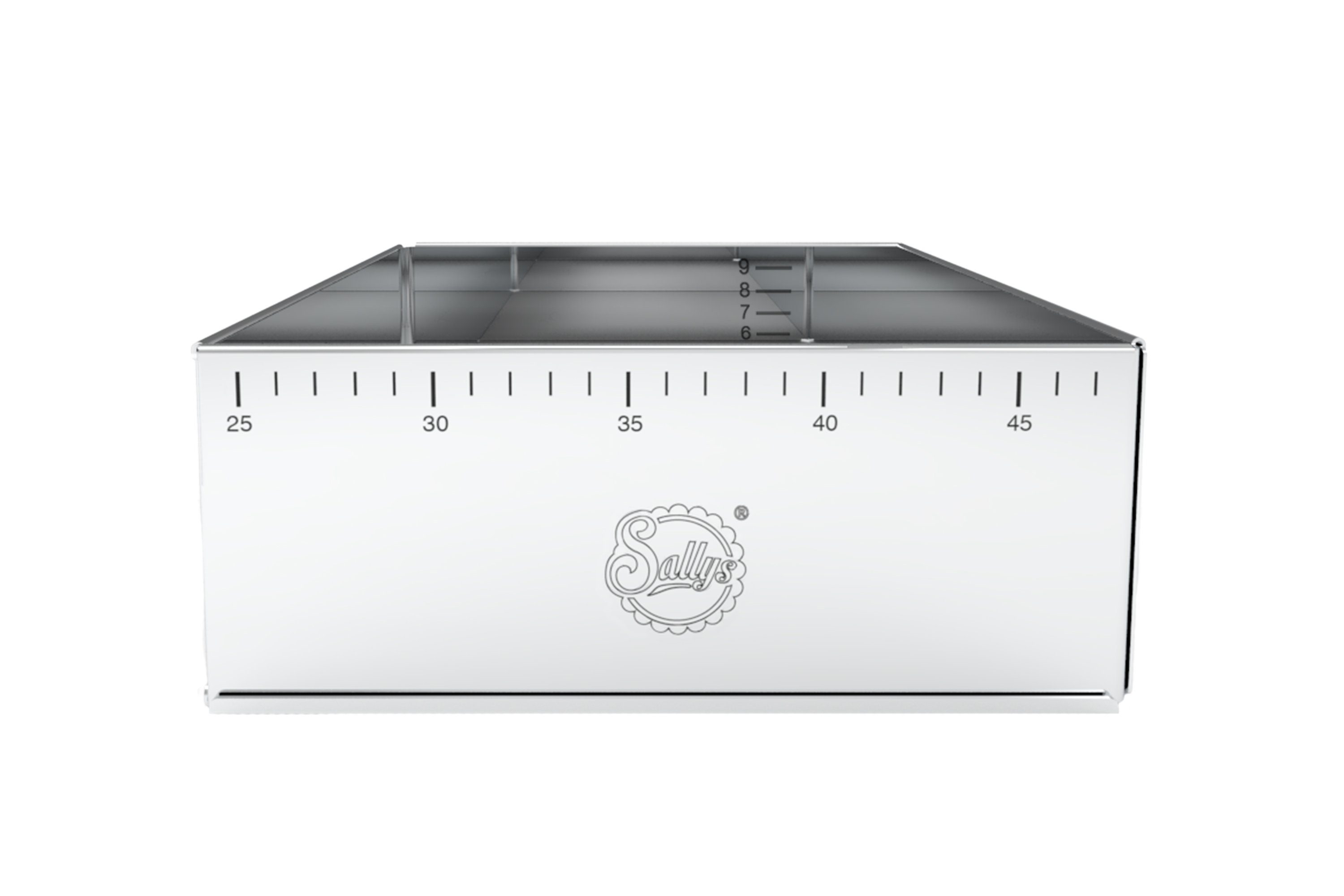 Sallys Backrahmen V2 aus robustem Edelstahl, innen und Außenskalierung, (1 tlg), eckig, Edelstahl, rostfrei