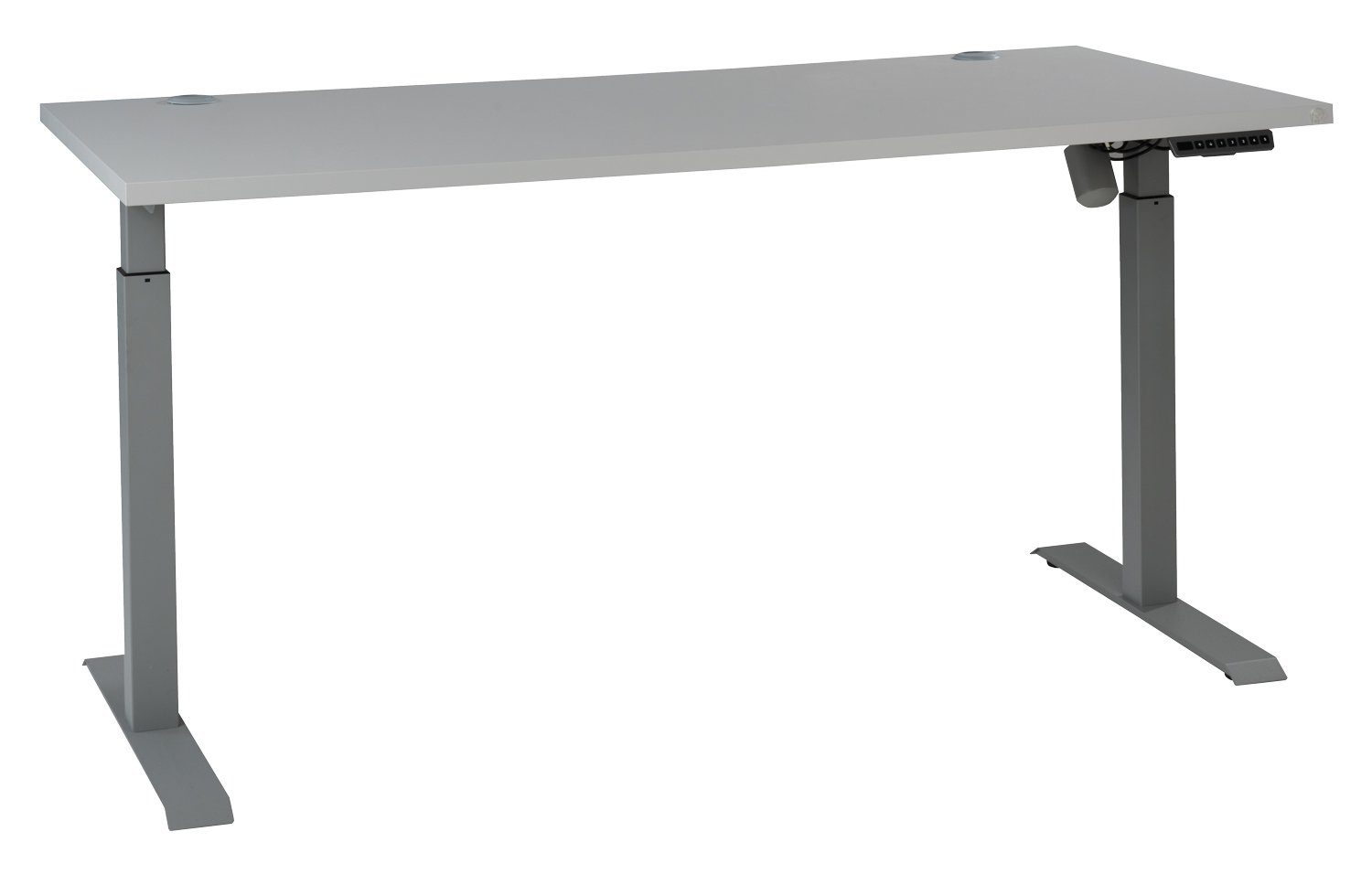 Bega Consult Schreibtisch Computertisch PRONTO, Lichtgrau Dekor, 160 x 71 x 80 cm, elektrisch höhenverstellbar, mit Display und Motor