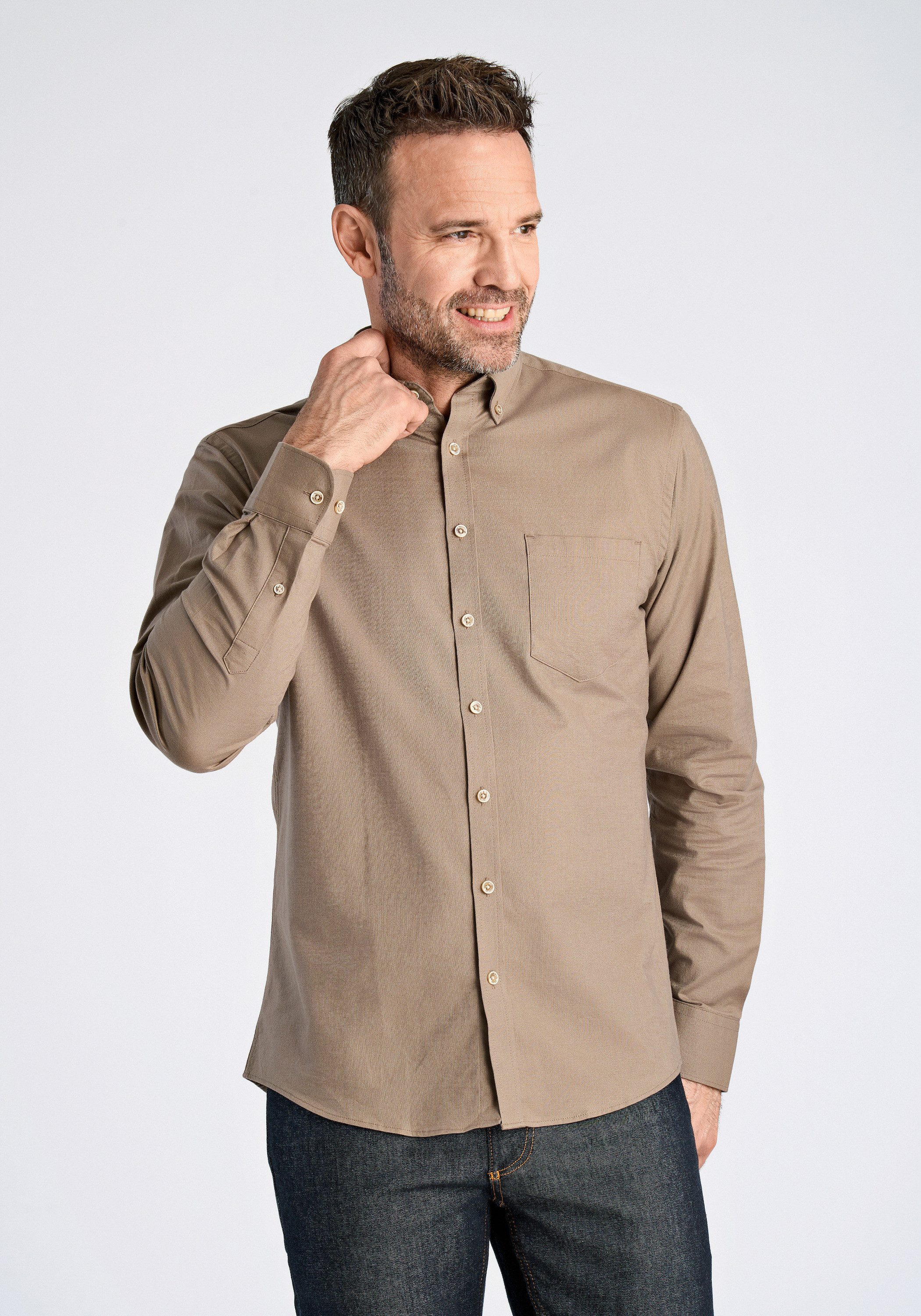 Businesshemd Oxford-Hemd (Langarm) Regular Fit