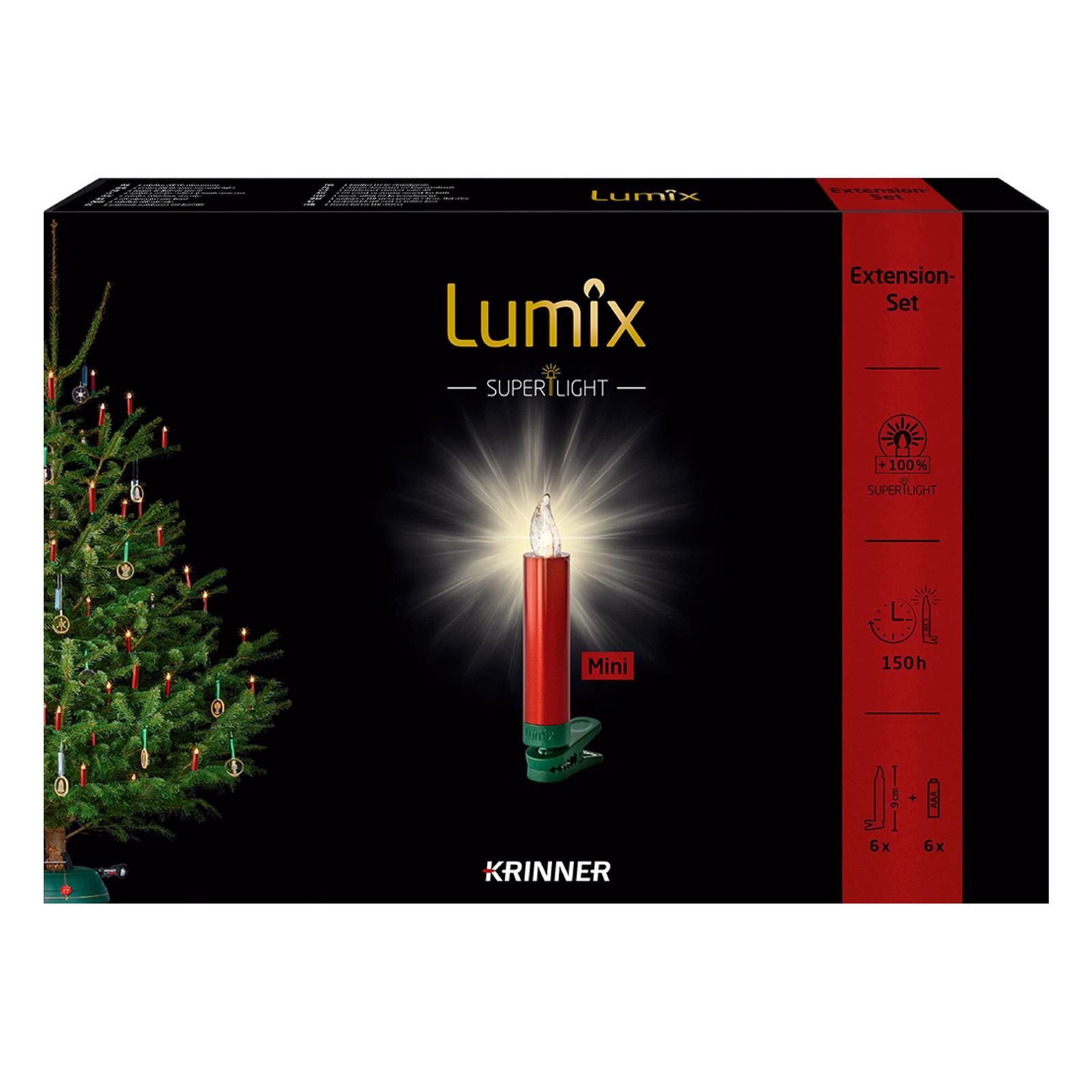 lumix LED-Christbaumkerzen LUMIX SuperLight Metallic Rot Mini Erweiterung