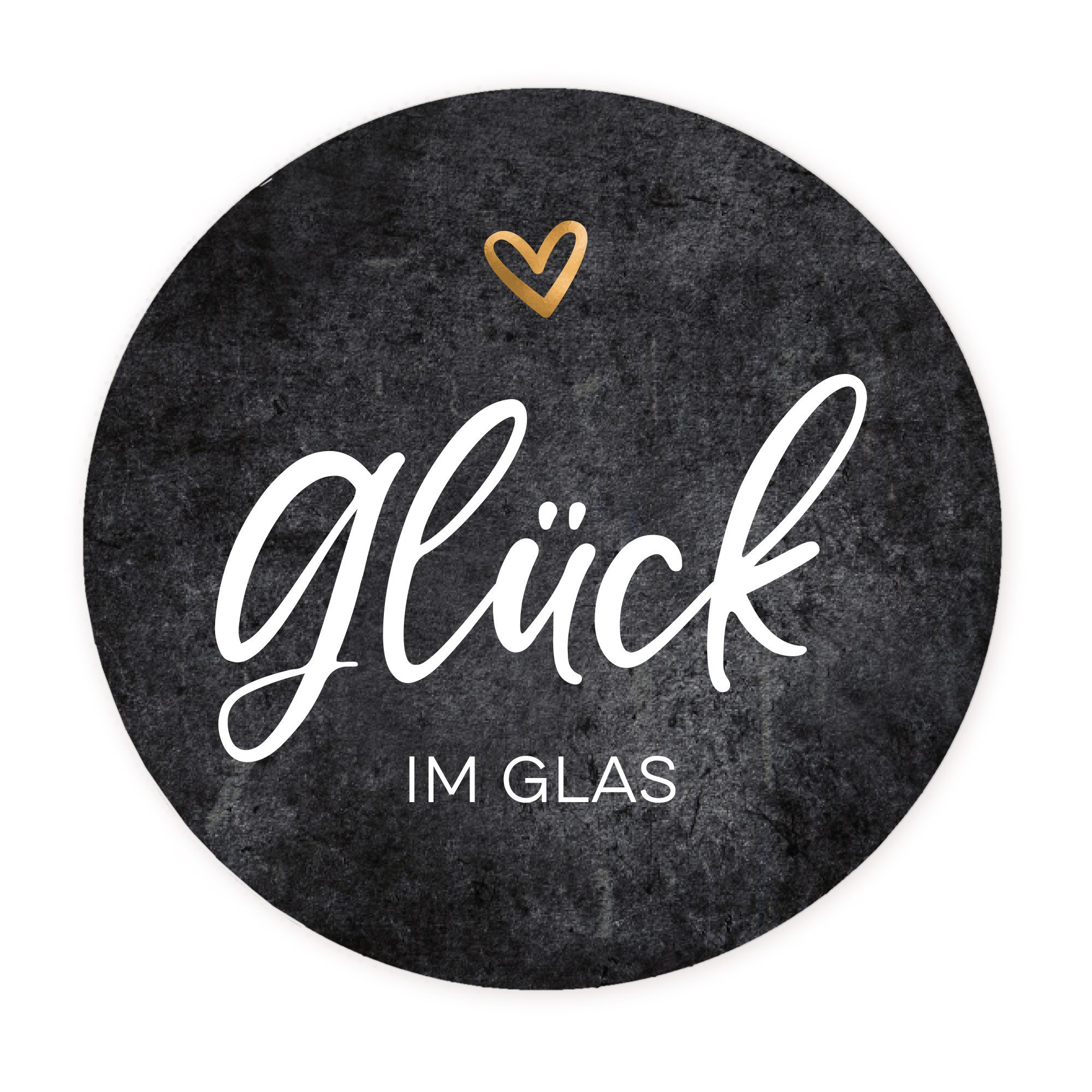 NORDEULE Aufkleber Glück im Glas No.1, (im Set, 20tlg), ideal für Gastgeschenke zur Hochzeit Taufe und Einmachgläser