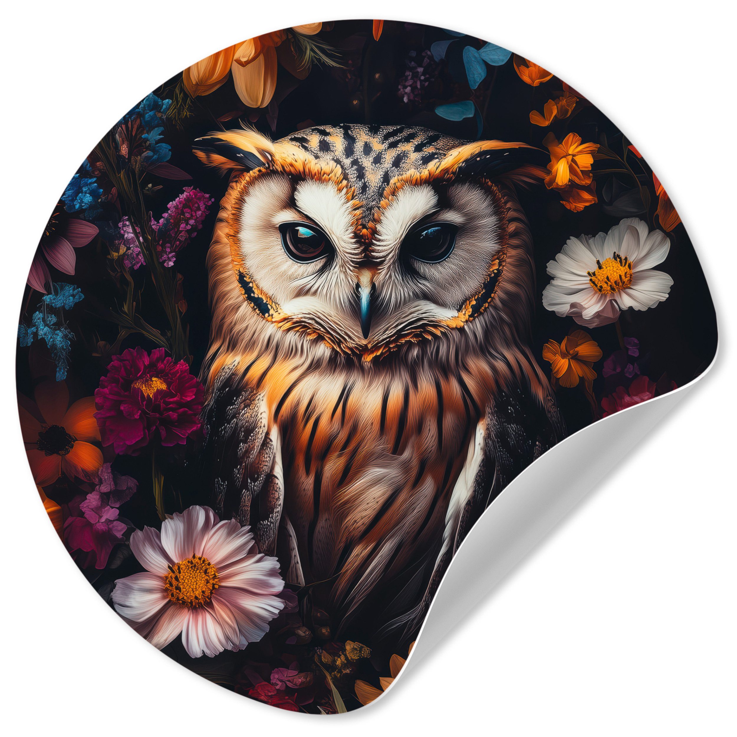 MuchoWow Wandsticker Eule - Blumen - günstig online kaufen