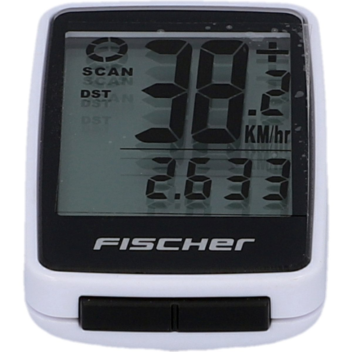 FISCHER Fahrrad Fahrradcomputer Fahrradcomputer Slim Fahrradtacho Weiß, Rad-Computer Tacho LCD Display 18 Funktionen