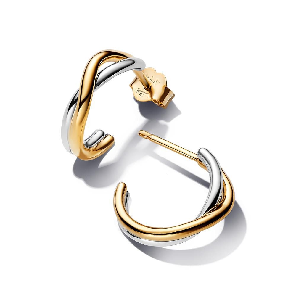 Paar Ohrstecker PANDORA Essence Steckcreolen für Damen, IP Gold, 925er Silber