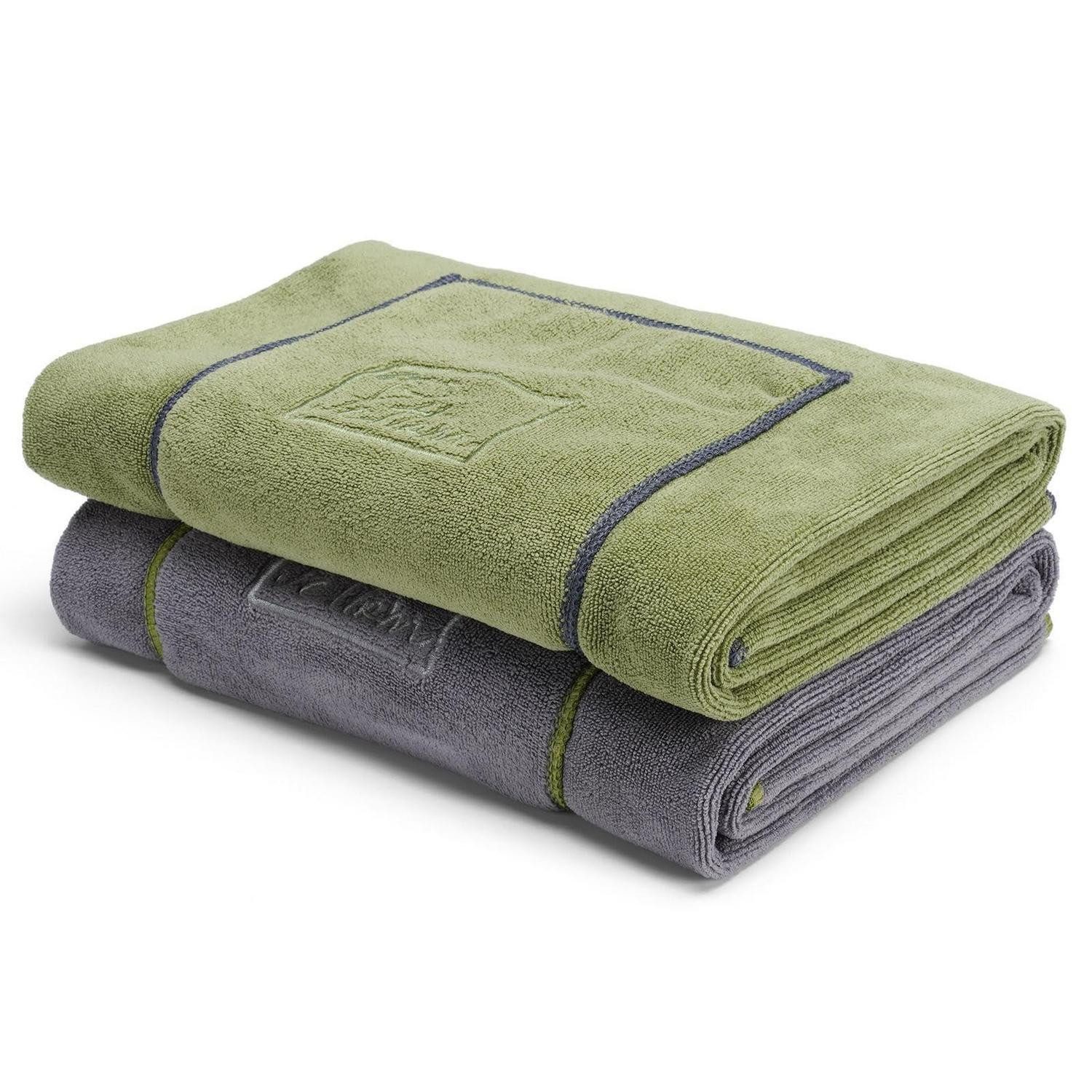 LuxusKollektion Hundehandtuch Hundehandtuch 2er Set Grau/Grün 90x50cm, (2-St)