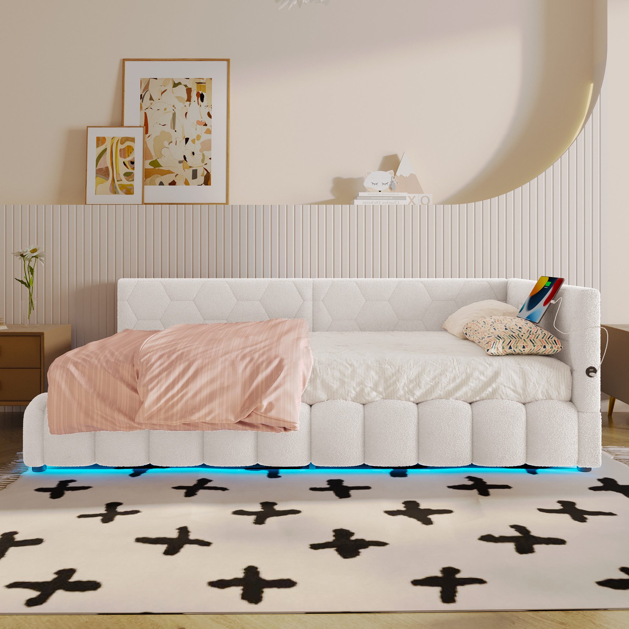 STILVORA Schlafsofa mit bettfunktion,Polsterbett 90×200 mit günstig online kaufen