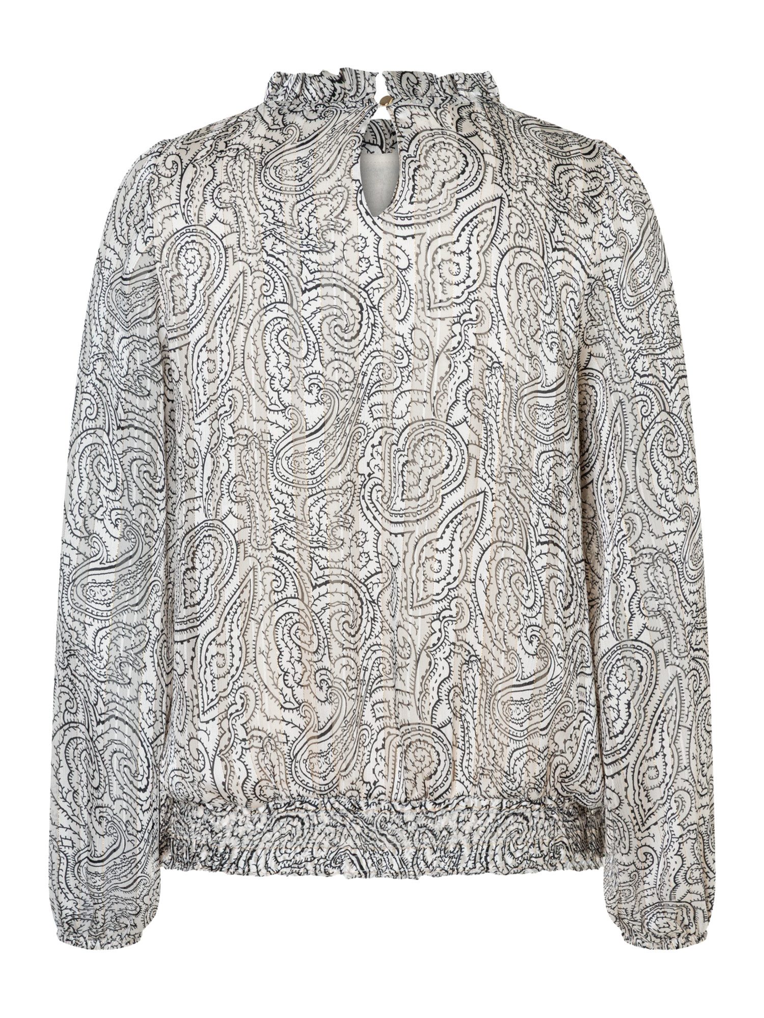 MORE&MORE Langarmbluse gemusterte, schimmernde Langarmbluse günstig online kaufen