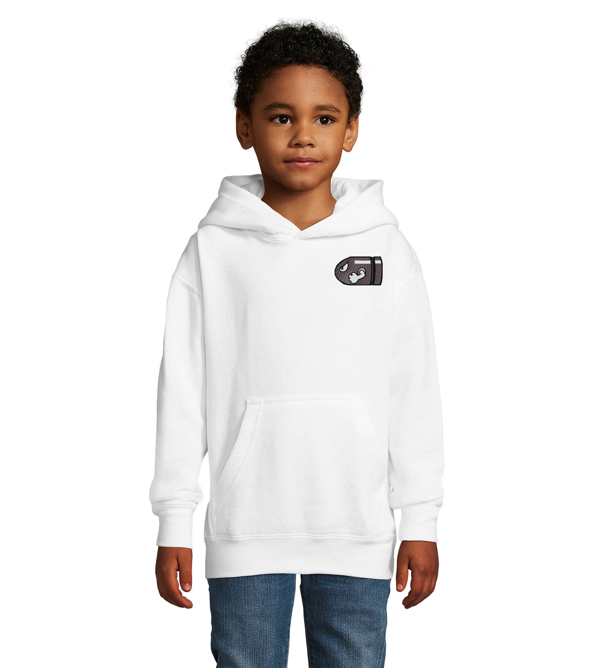 Blondie & Brownie Hoodie MarioRocket K Hoodie Kinder Retro Patch Motiv Freizeit Kapuze Fun (Einzelstück, Einzelartikel) Mario Rocket K Hoodie RetroKinderStyle
