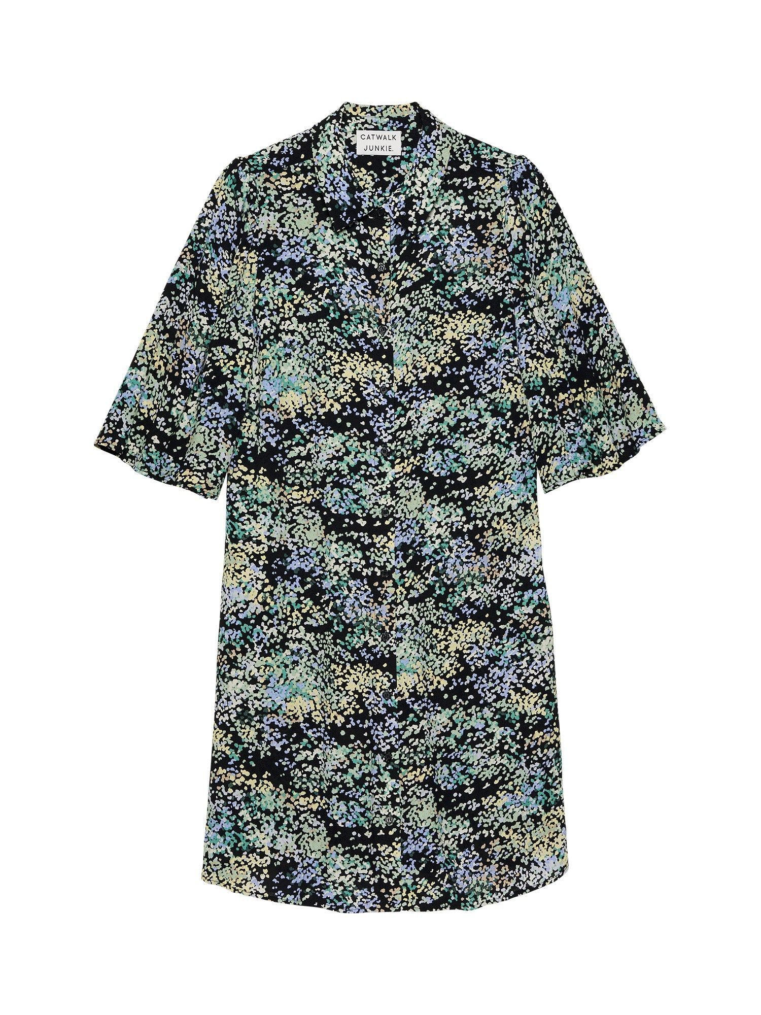 Hemdblusenkleid - Midikleid Punkteprint -  Sommerkleid - Hemdkleid