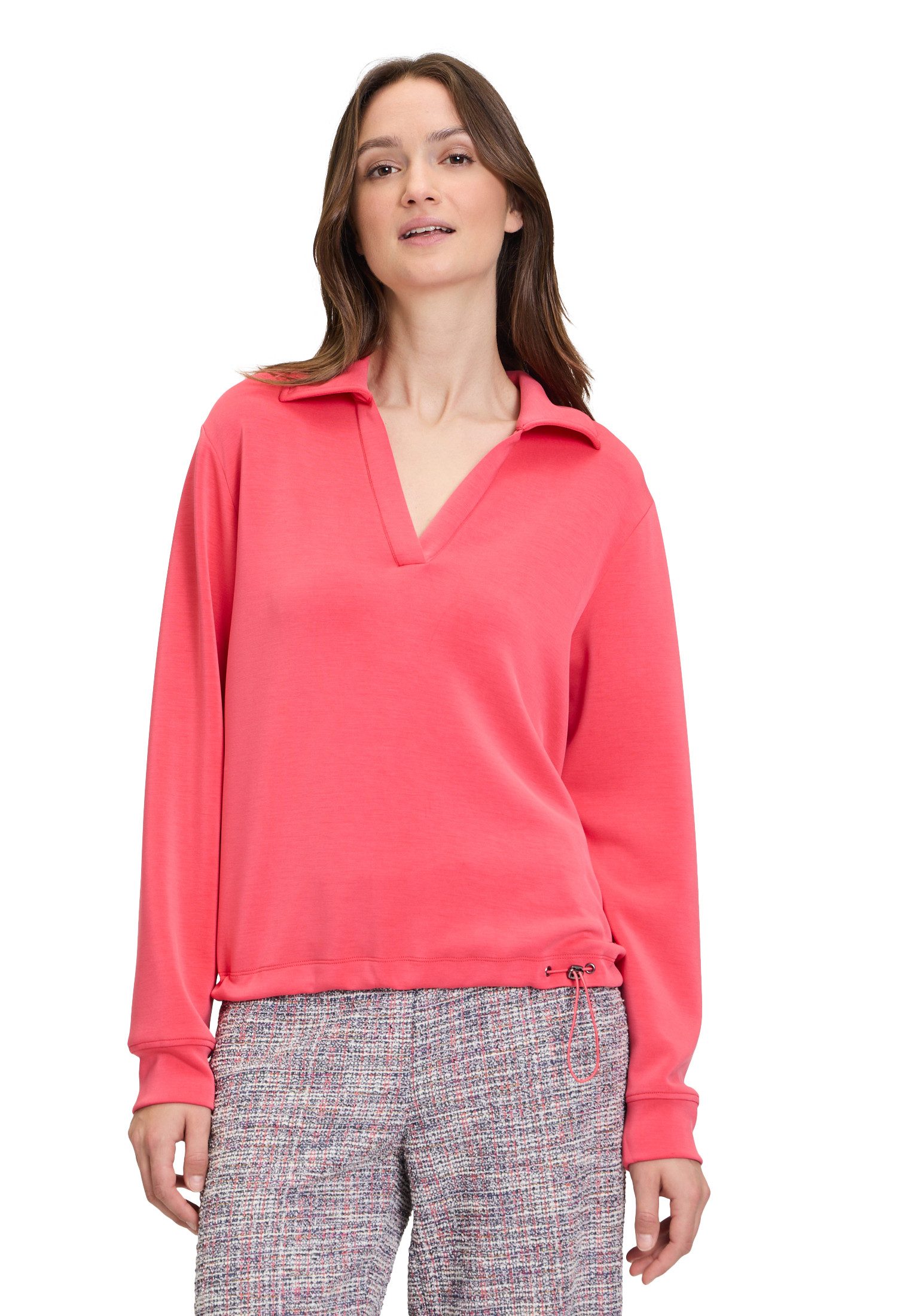 Betty&Co Sweatshirt Betty & Co Sweatshirt mit Kragen Tunnelzug