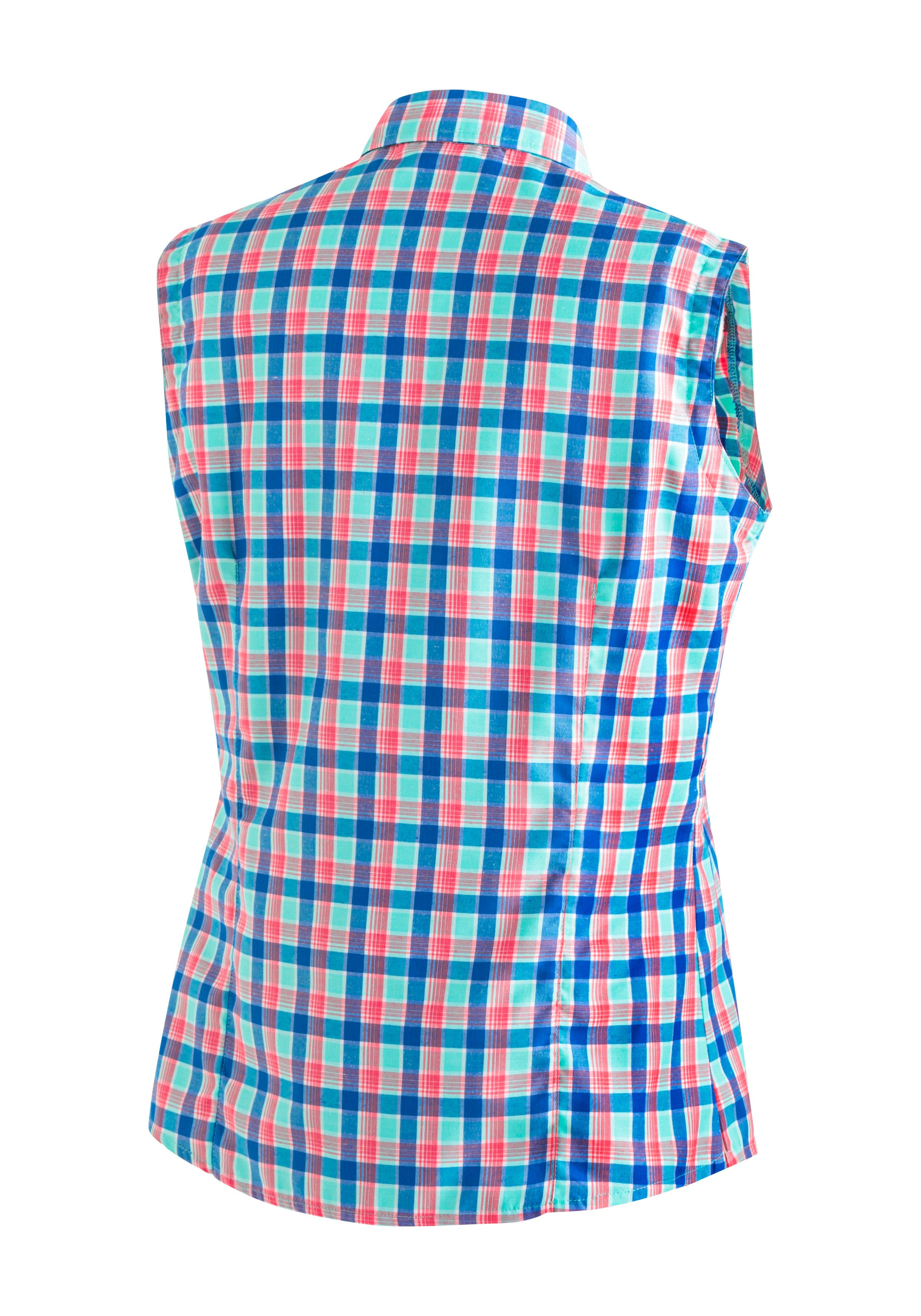 Maier Sports Funktionsbluse Paloma ärmellose Damen Bluse, sommerliches Blusen-Shirt, Karobluse, Reg. Fit